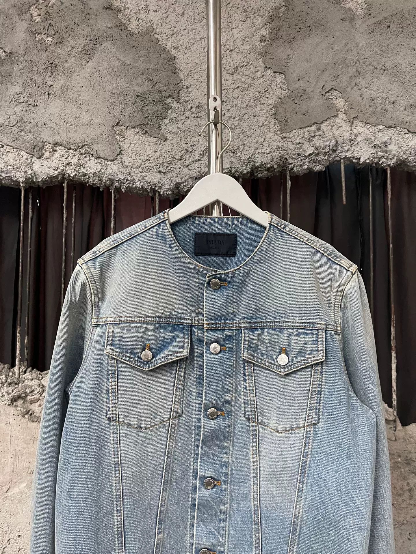 Prada Prada Triangle Logo Denim Jacket Size M Size US M / EU 48-50 / 2 - 4 Thumbnail