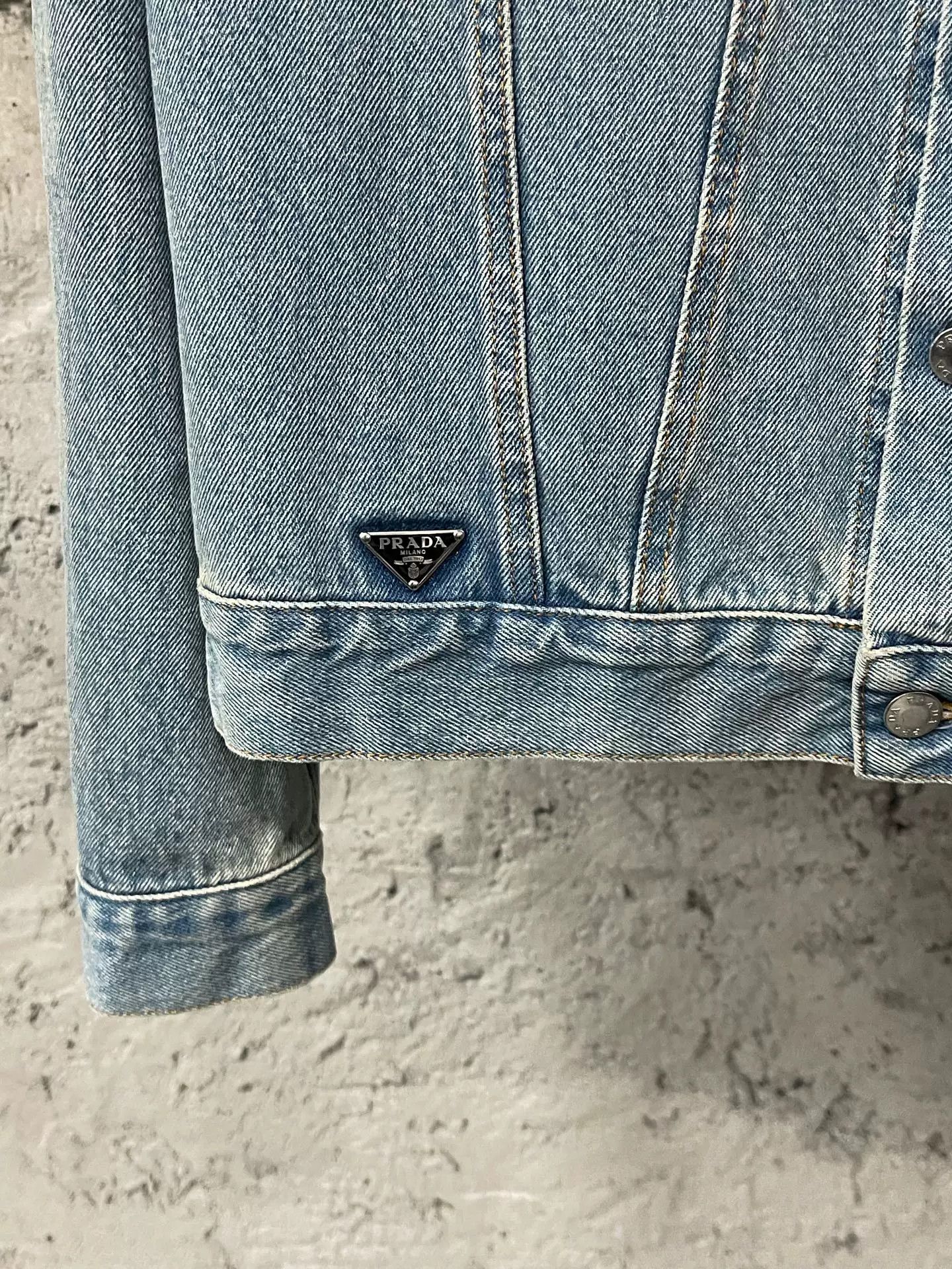 Prada Prada Triangle Logo Denim Jacket Size M Size US M / EU 48-50 / 2 - 6 Thumbnail