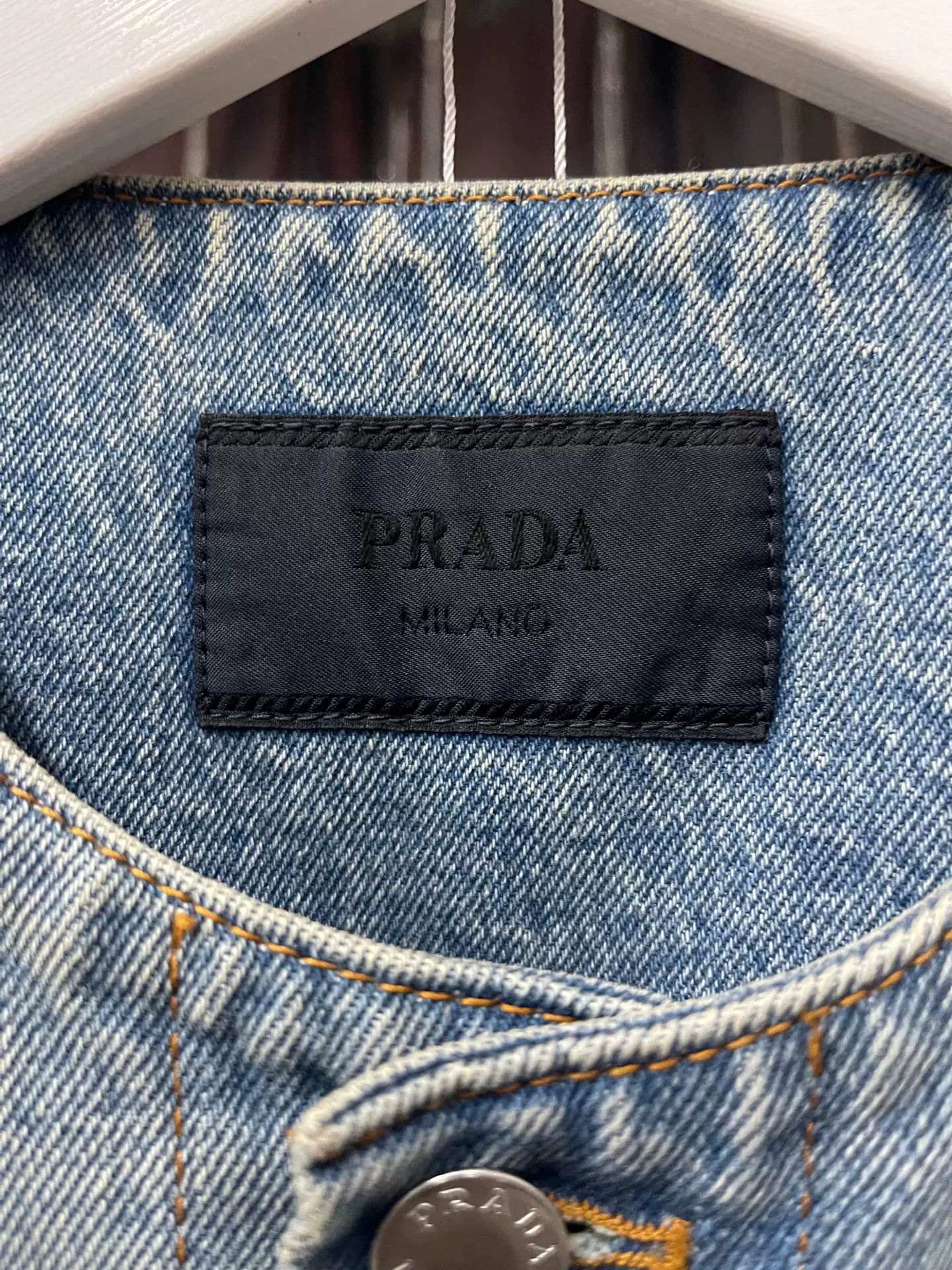Prada Prada Triangle Logo Denim Jacket Size M Size US M / EU 48-50 / 2 - 7 Thumbnail