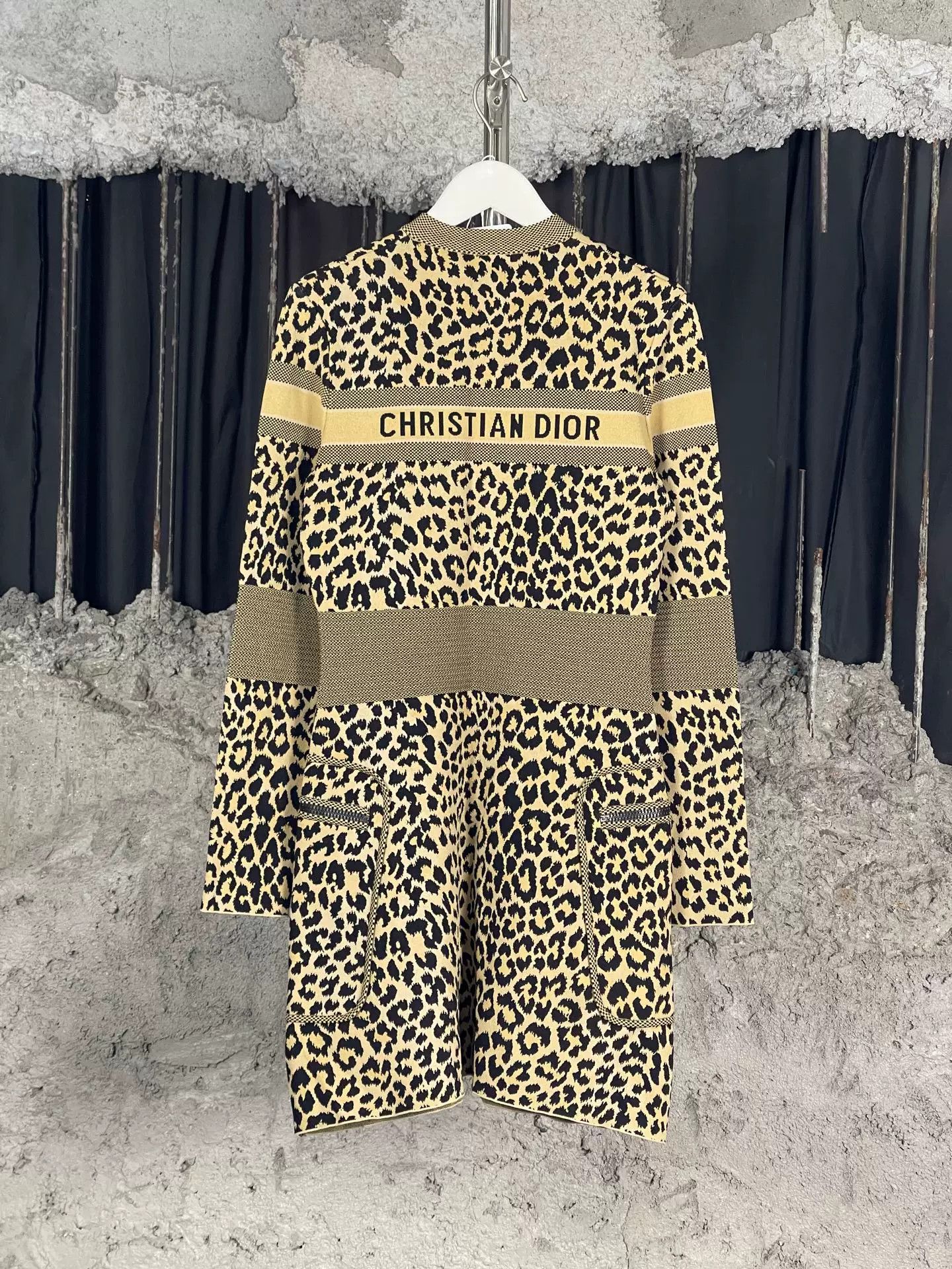 Dior Dior Leopard Zip-Up Knit Dress Size 38 Size S / US 4 / IT 40 - 3 Thumbnail
