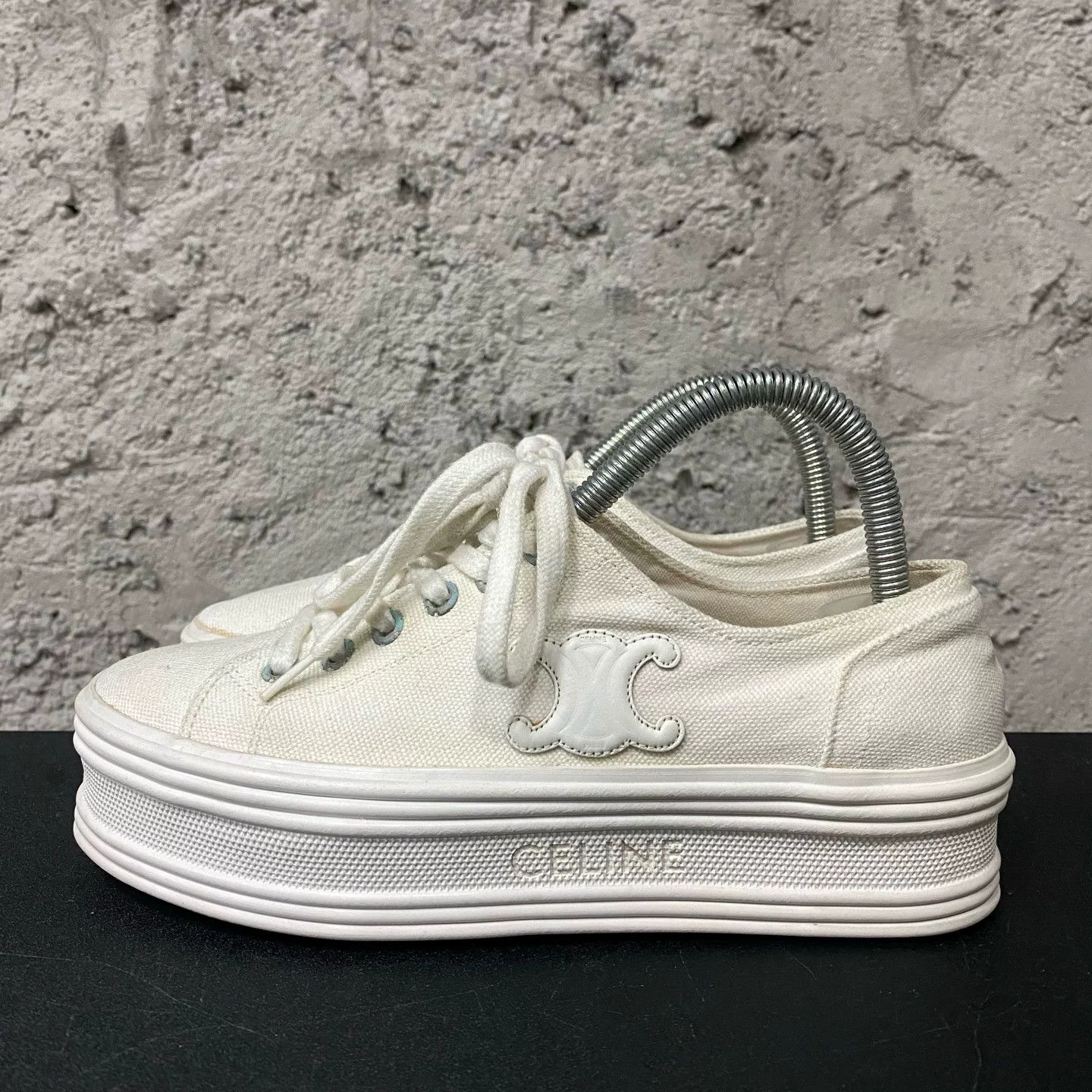 Celine Celine Canvas Platform Triomphe Sneakers Size 35 Size US 4 / IT 34 - 3 Thumbnail