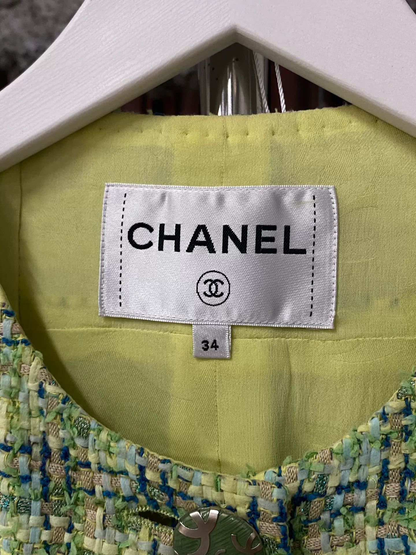 Chanel Chanel Green Tweed Jacket Size 34 Size XS / US 0-2 / IT 36-38 - 7 Thumbnail