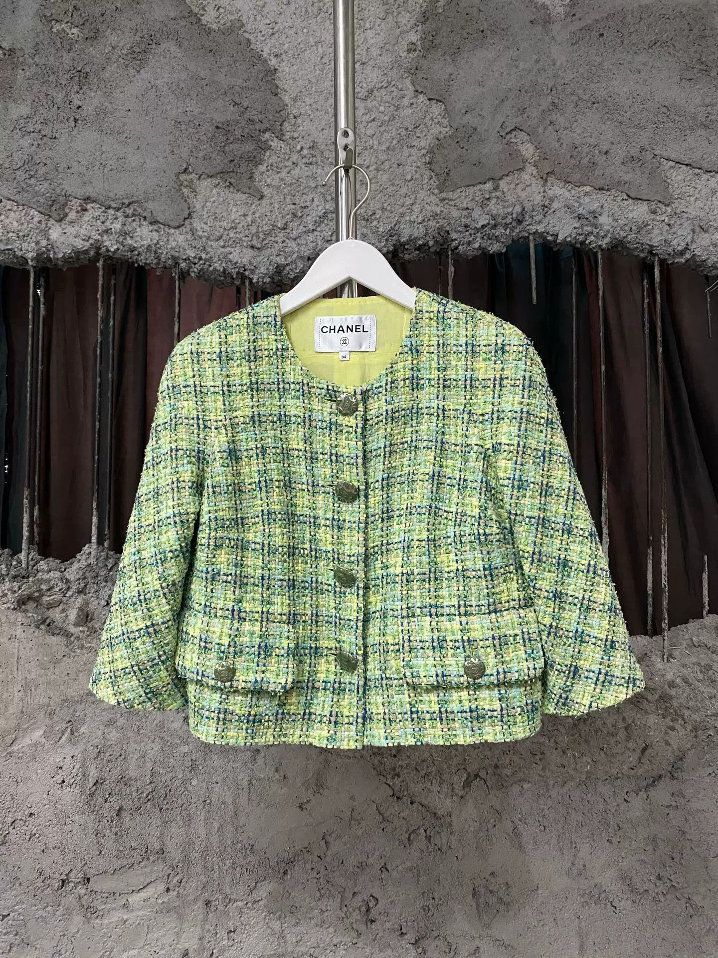 Chanel Chanel Green Tweed Jacket Size 34 Size XS / US 0-2 / IT 36-38 - 2 Thumbnail