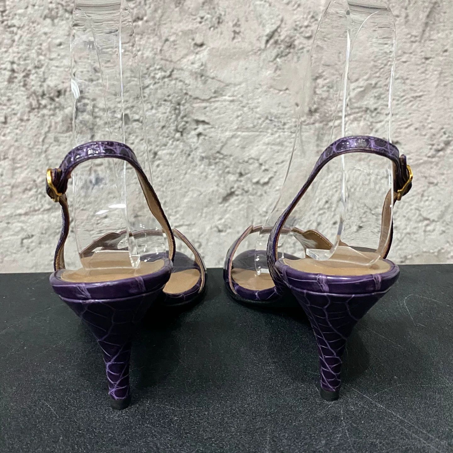 Hermes Hermès Purple Crocodile-Embossed Sandals Size 36 Size US 6 / IT 36 - 4 Thumbnail