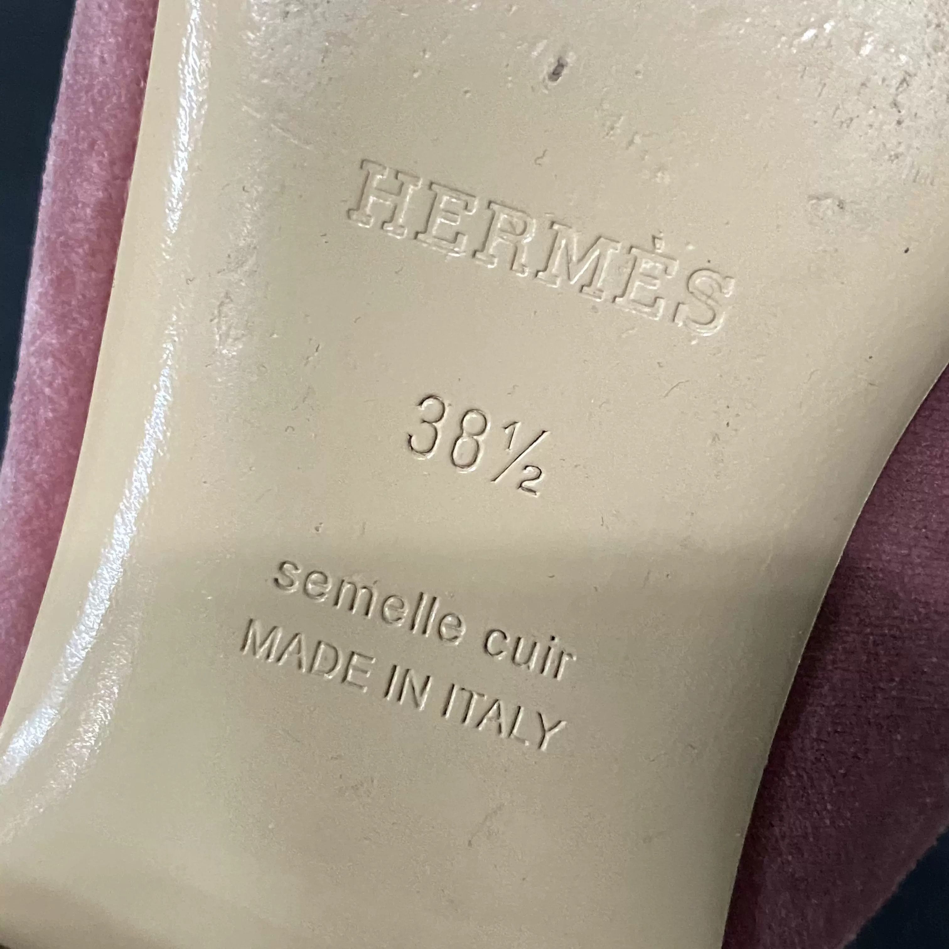 Hermes Hermès Velvet Mule Slippers Pink Size 38.5 Size US 8.5 / IT 38.5 - 9 Thumbnail