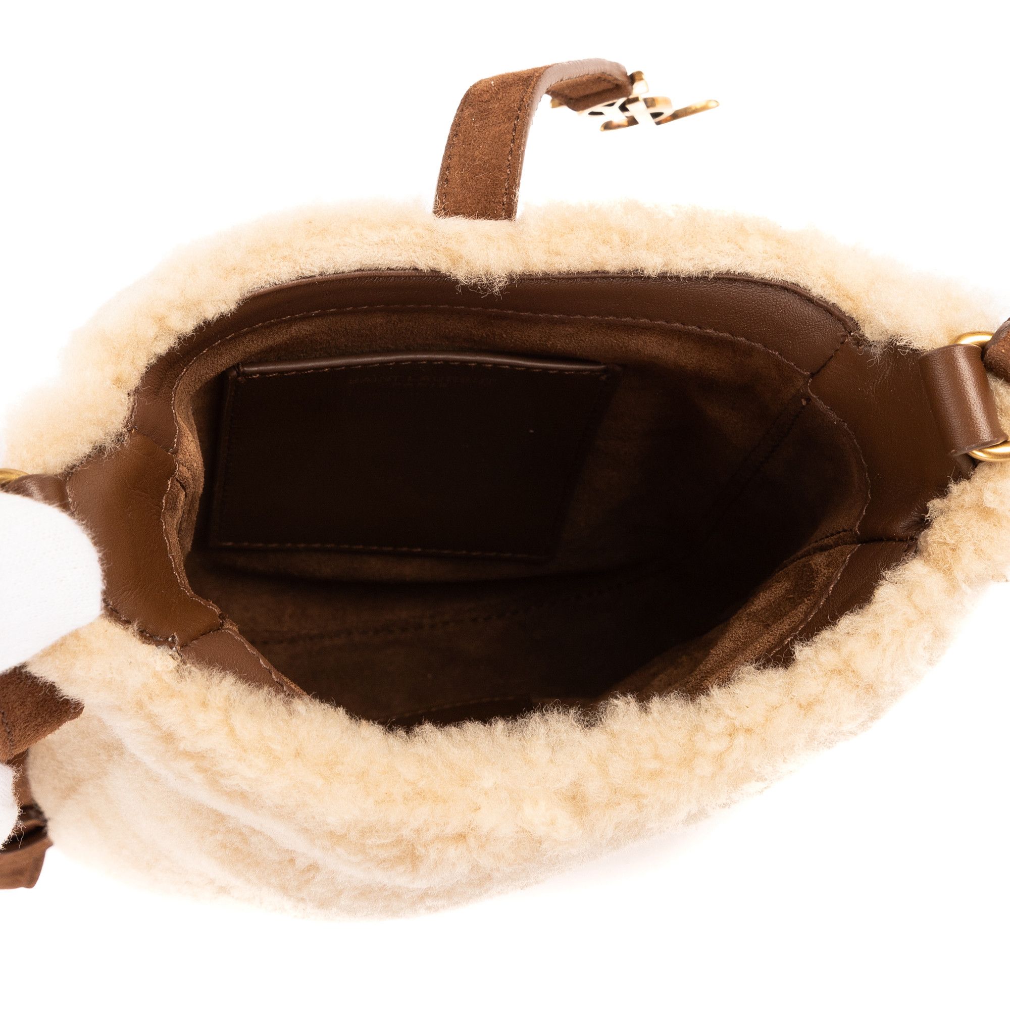 Yves Saint Laurent 5 à 7 Shearling Bucket Mini Size ONE SIZE - 9 Thumbnail