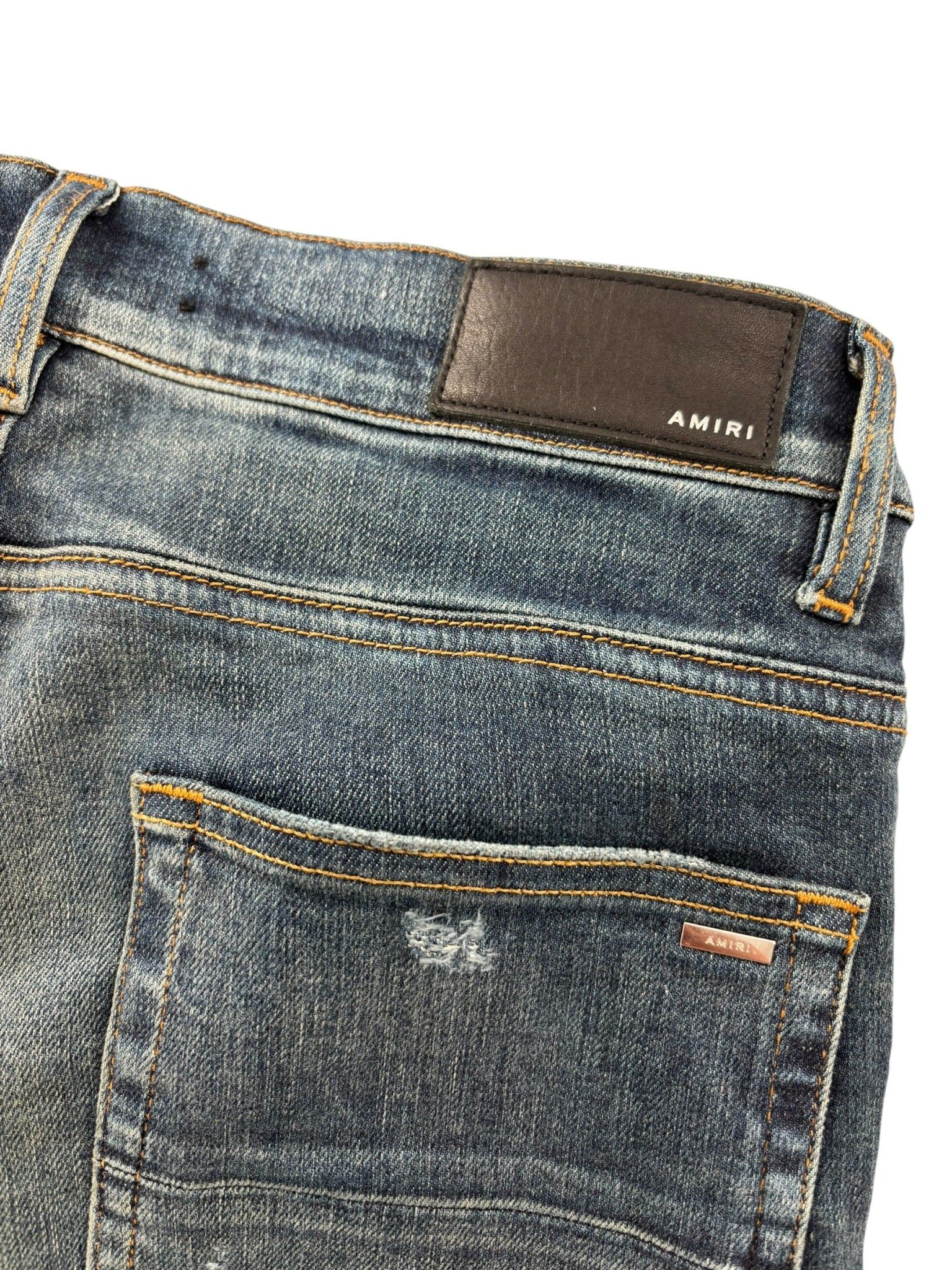 Amiri Bandana Artpatch Jeans Blue Size US 31 - 4 Thumbnail