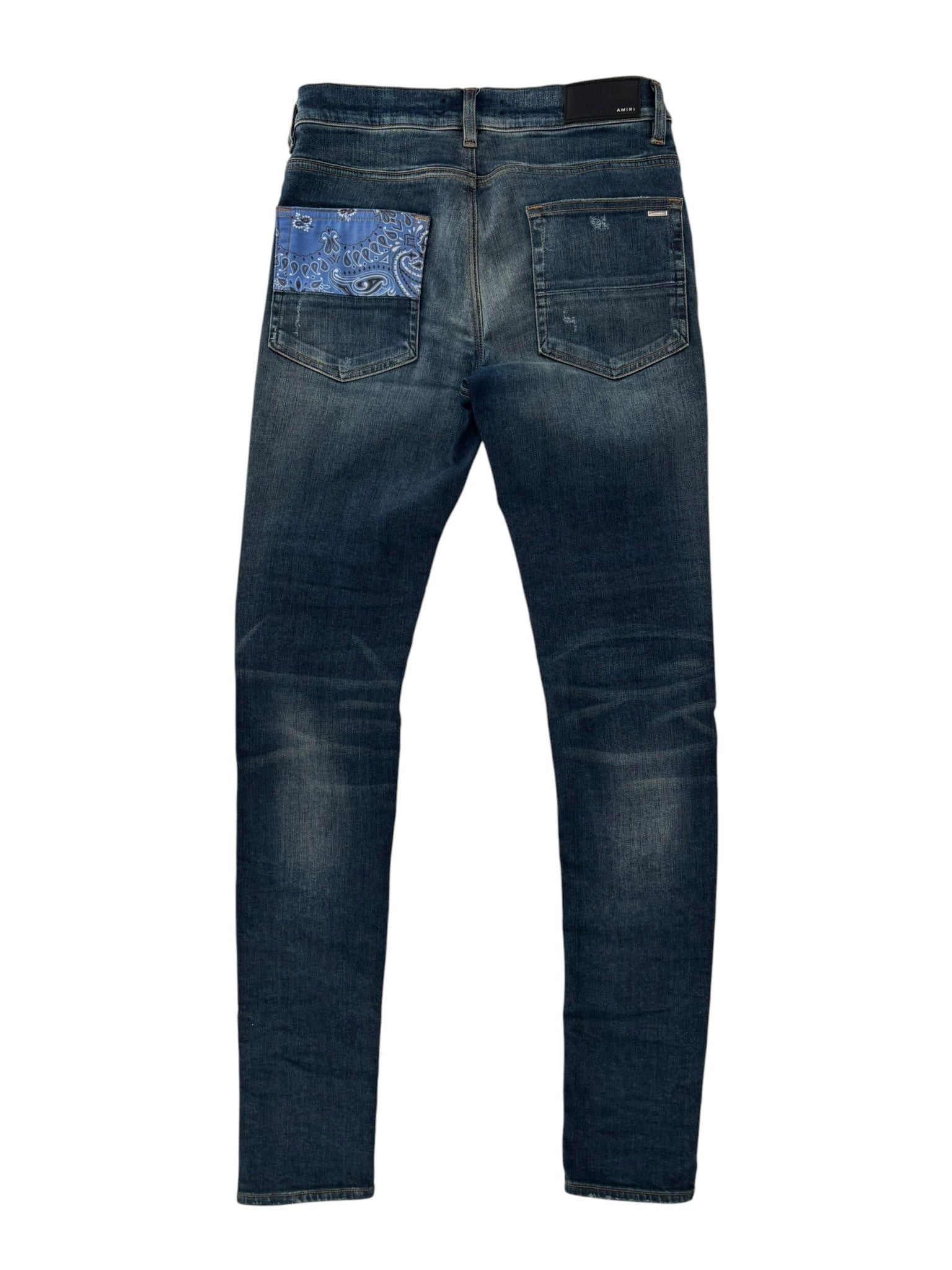 Amiri Bandana Artpatch Jeans Blue Size US 31 - 5 Thumbnail