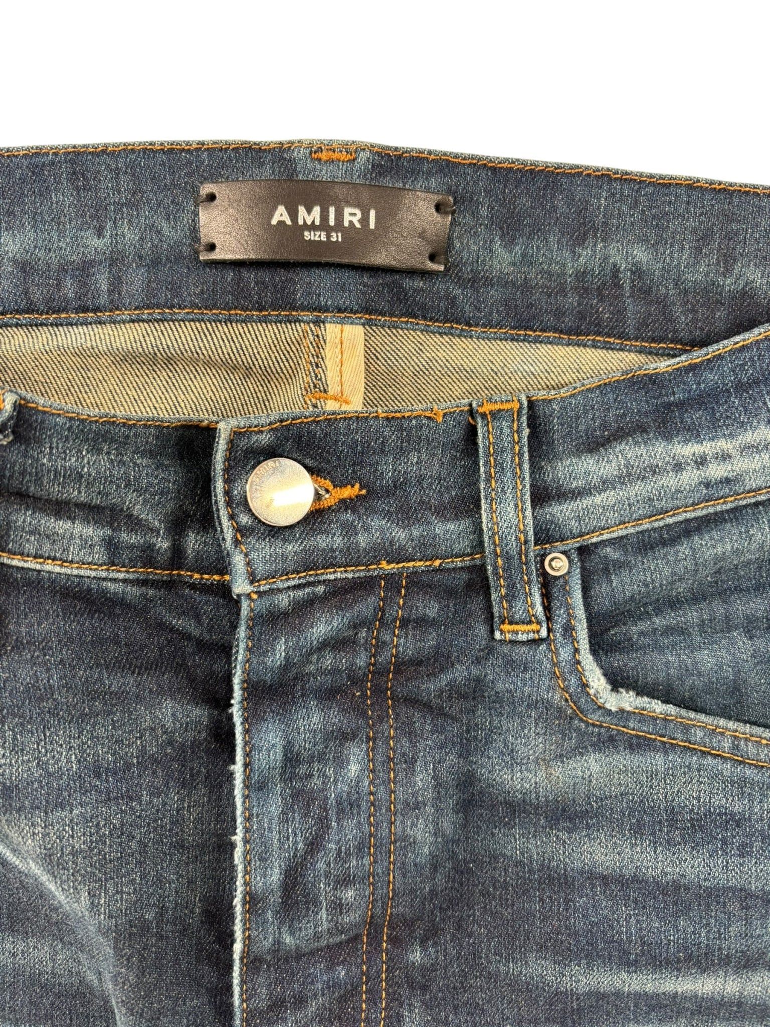 Amiri Bandana Artpatch Jeans Blue Size US 31 - 3 Thumbnail