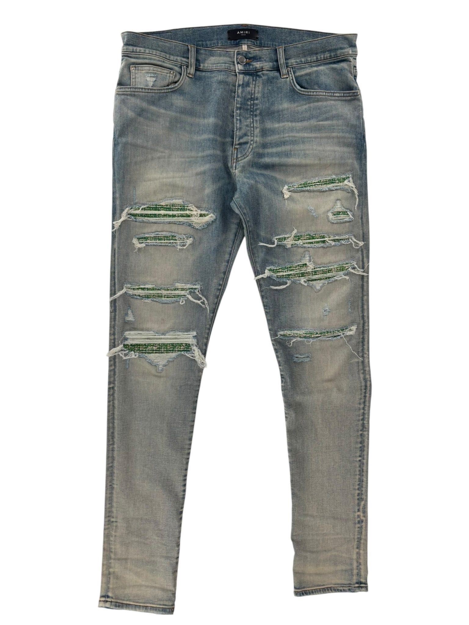 Amiri Distressed Jeans Chenille Green Patch Size US 28 / EU 44 - 2 Thumbnail