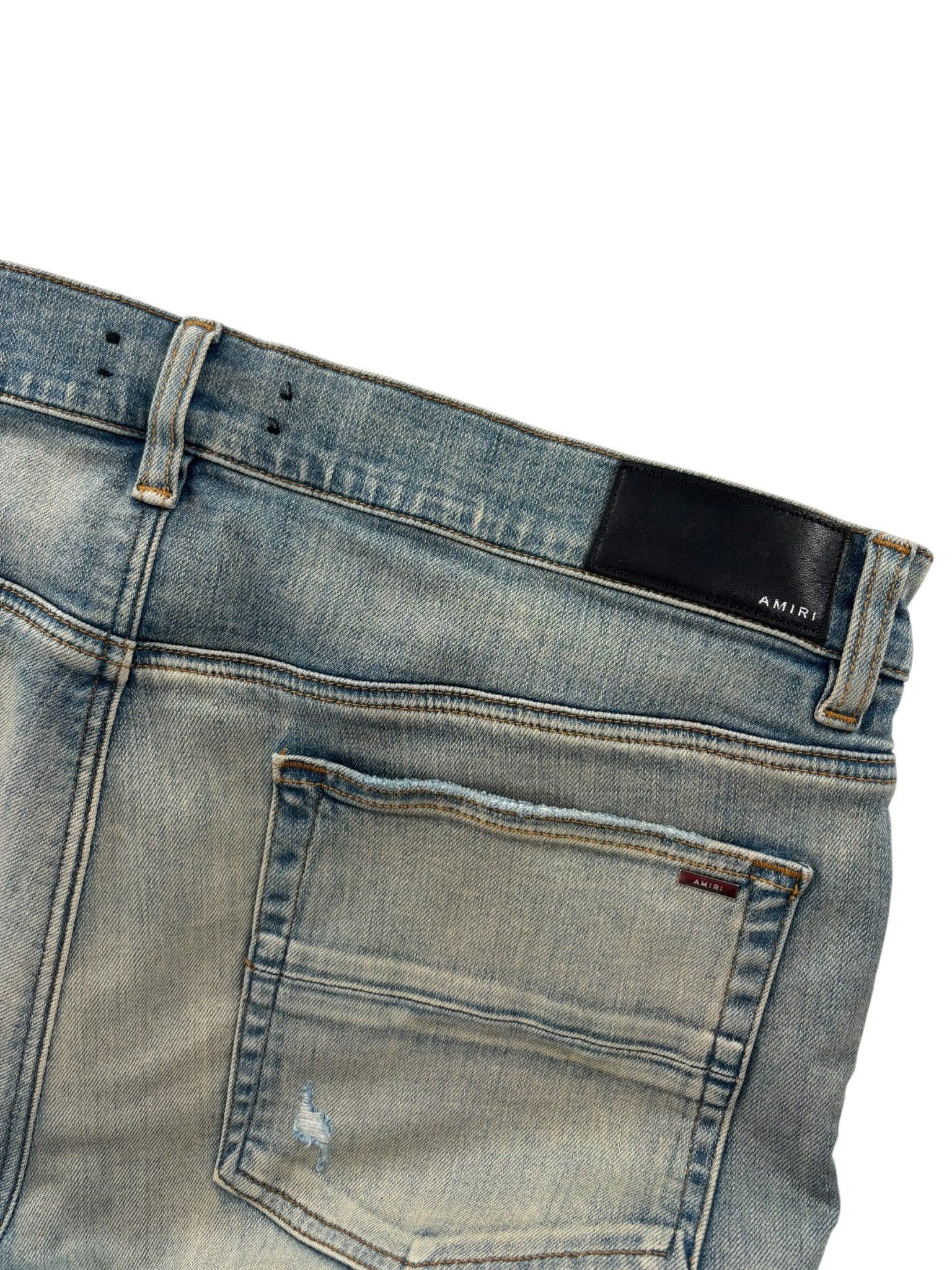Amiri Distressed Jeans Chenille Green Patch Size US 28 / EU 44 - 4 Thumbnail