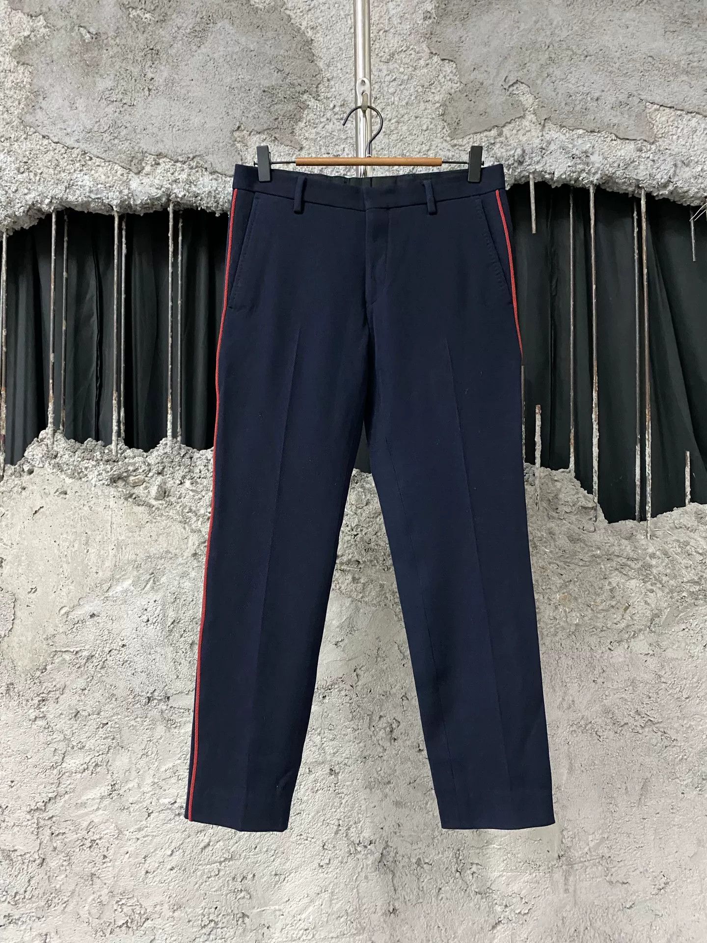 Dries Van Noten Dries Van Noten Red Stripe Wool Trousers Size 28 Size US 28 / EU 44 - 2 Thumbnail