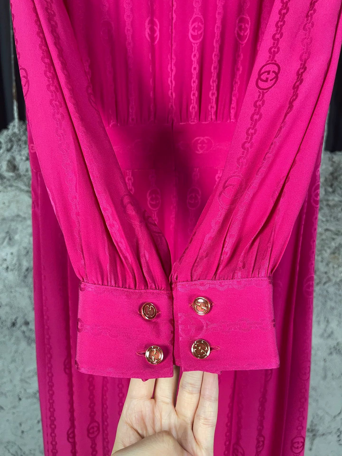 Gucci Gucci Monogram Silk Midi Dress IT 38 Size XS / US 0-2 / IT 36-38 - 6 Thumbnail