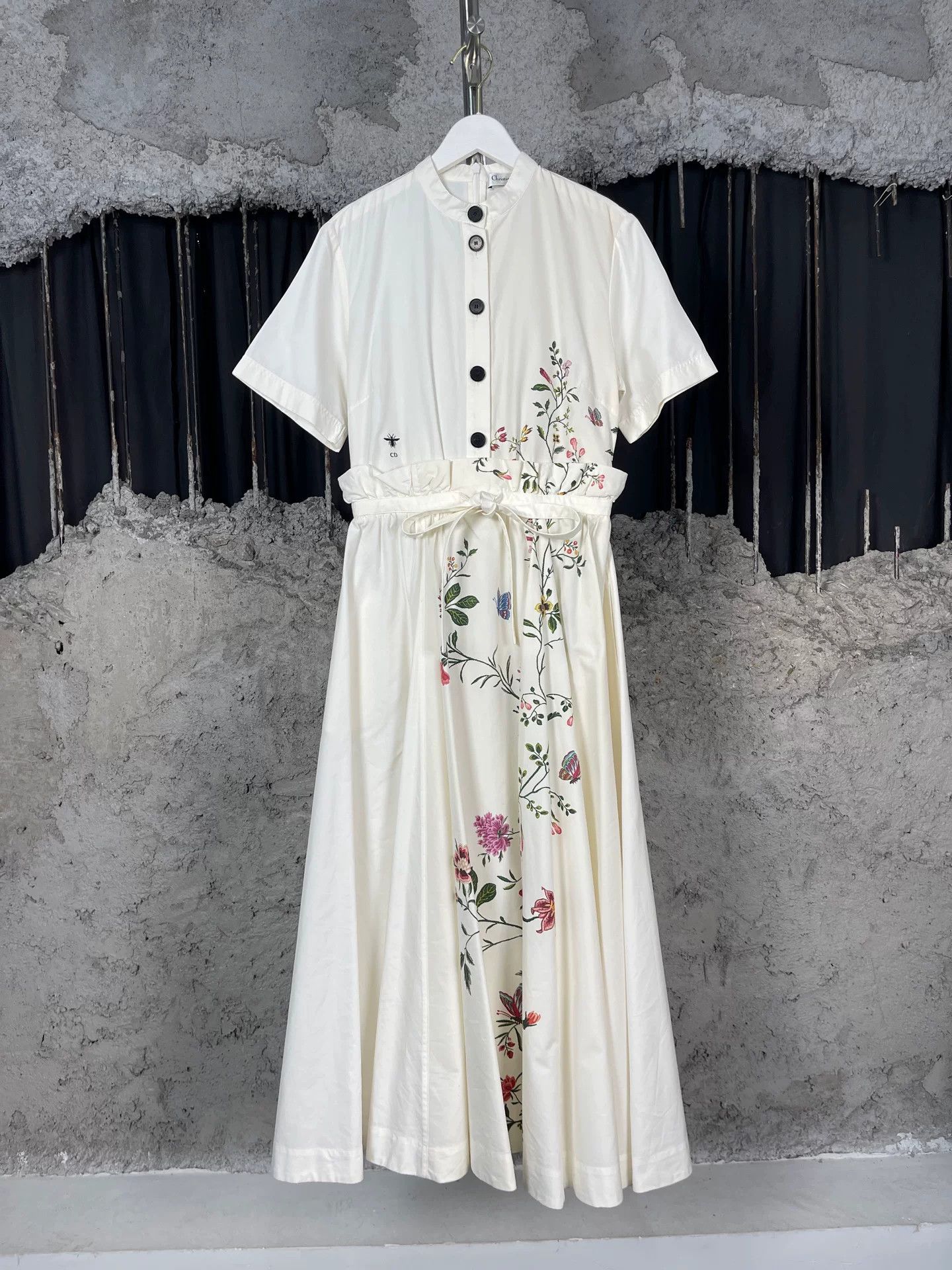 Dior Dior Bee Floral Embroidered Midi Dress Size 36 Size XS / US 0-2 / IT 36-38 - 2 Thumbnail