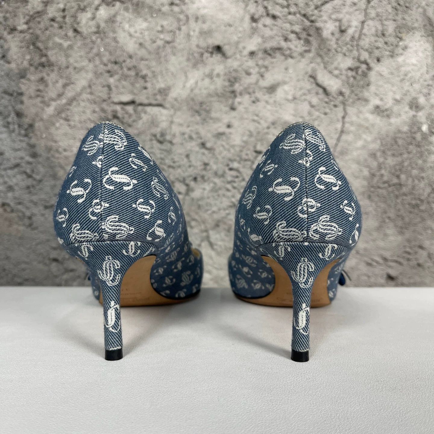 Jimmy Choo Jimmy Choo Denim Logo Bow Heels Size 37 Size US 7 / IT 37 - 5 Thumbnail