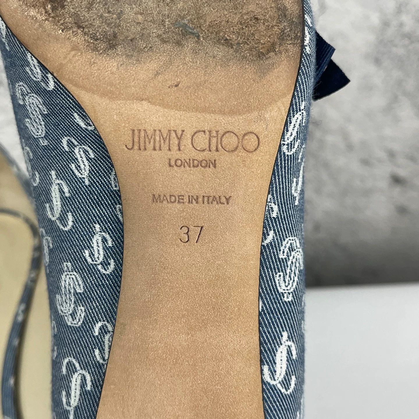Jimmy Choo Jimmy Choo Denim Logo Bow Heels Size 37 Size US 7 / IT 37 - 10 Thumbnail