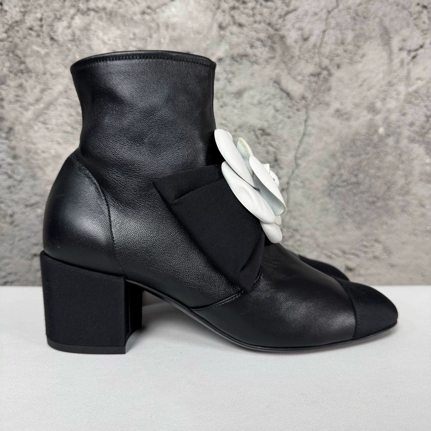 Chanel Chanel Camellia Leather Ankle Boots Size 36.5 Size US 6.5 / IT 36.5 - 3 Thumbnail