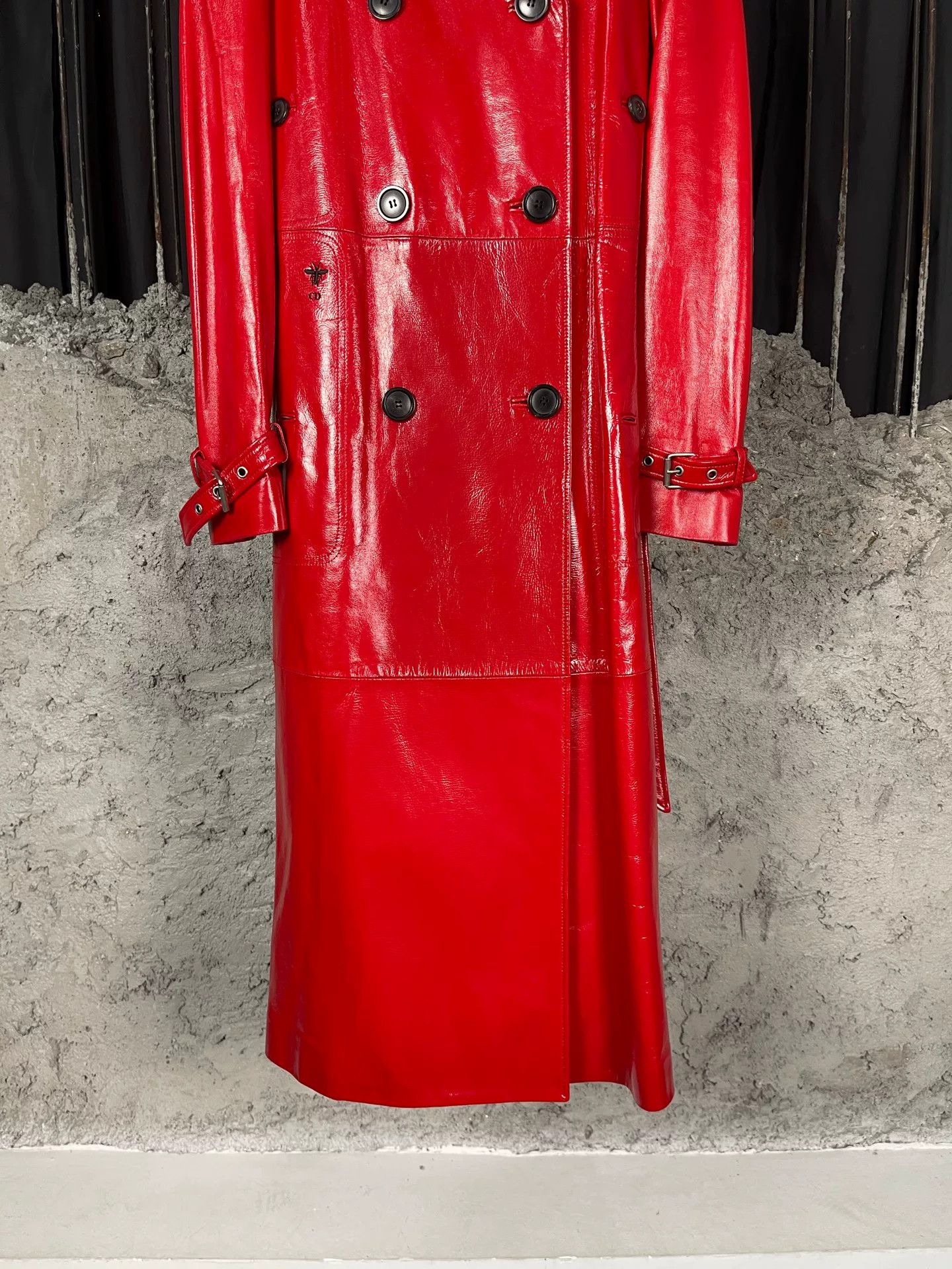 Dior Dior Red Leather Bee Embroidered Coat Size 34 Size XS / US 0-2 / IT 36-38 - 5 Thumbnail