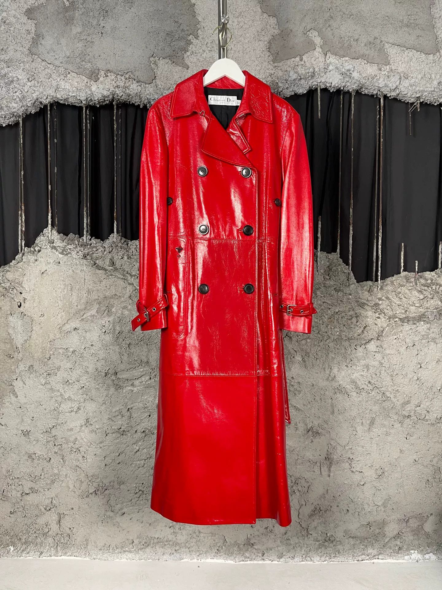 Dior Dior Red Leather Bee Embroidered Coat Size 34 Size XS / US 0-2 / IT 36-38 - 2 Thumbnail