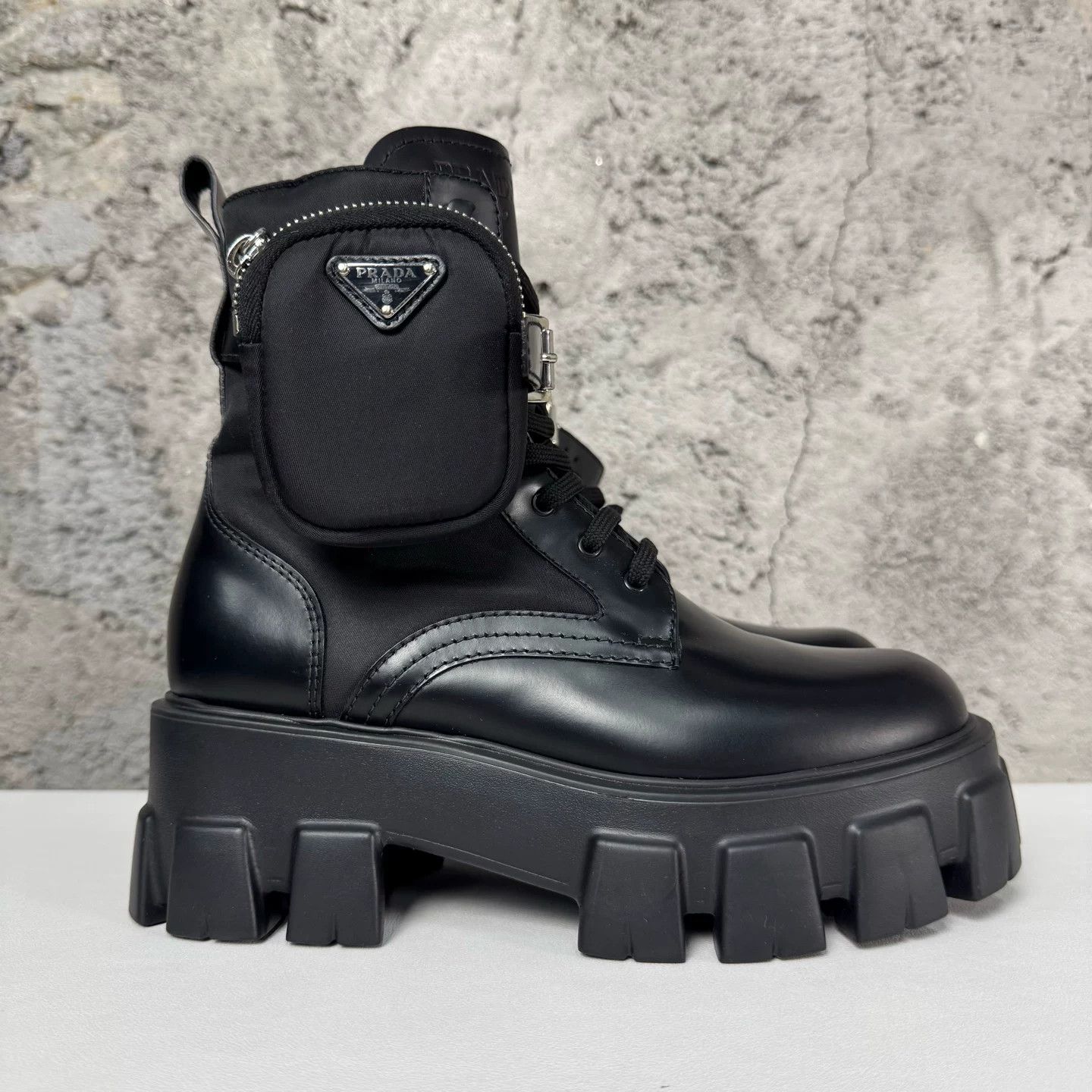 Prada Prada Monolith Nylon Pouch Boots Size 37 Size US 7 / IT 37 - 3 Thumbnail
