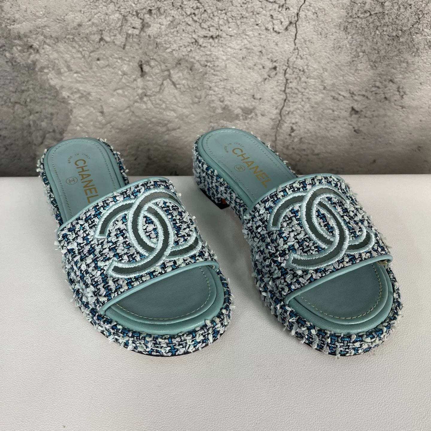 Chanel Chanel Tweed Sandals 36.5 Size US 6.5 / IT 36.5 - 2 Thumbnail