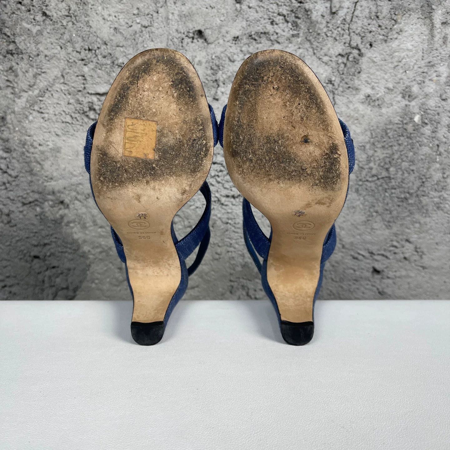 Chanel Chanel Denim Chain Heeled Sandals Size 36C Size US 6 / IT 36 - 9 Thumbnail