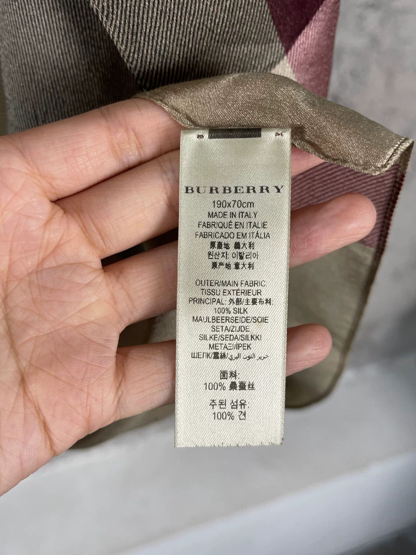 Burberry Burberry Check Silk Scarf One Size Size ONE SIZE - 6 Thumbnail