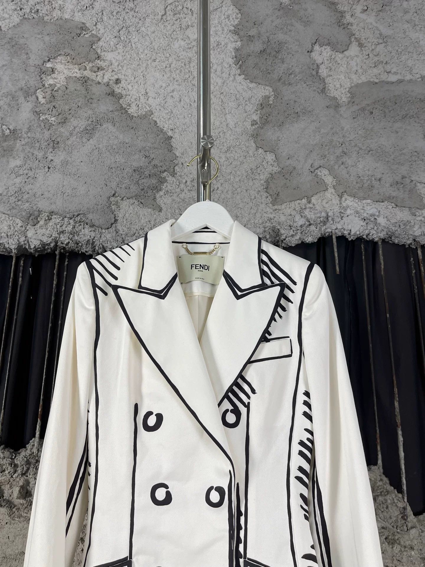 Fendi Fendi Graphic Double-Breasted Blazer Size IT 36 Size XS / US 0-2 / IT 36-38 - 4 Thumbnail