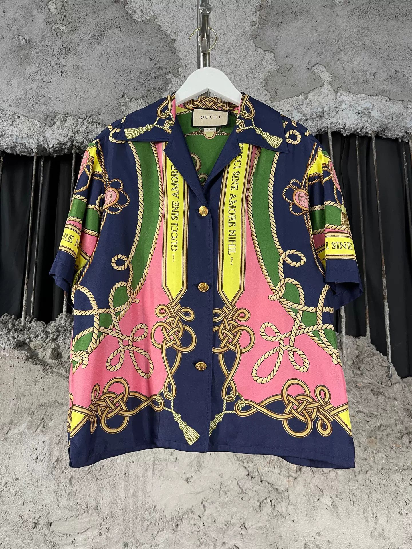 Gucci Gucci Rope Print Silk Button Up Size 36 Size XS / US 0-2 / IT 36-38 - 2 Thumbnail
