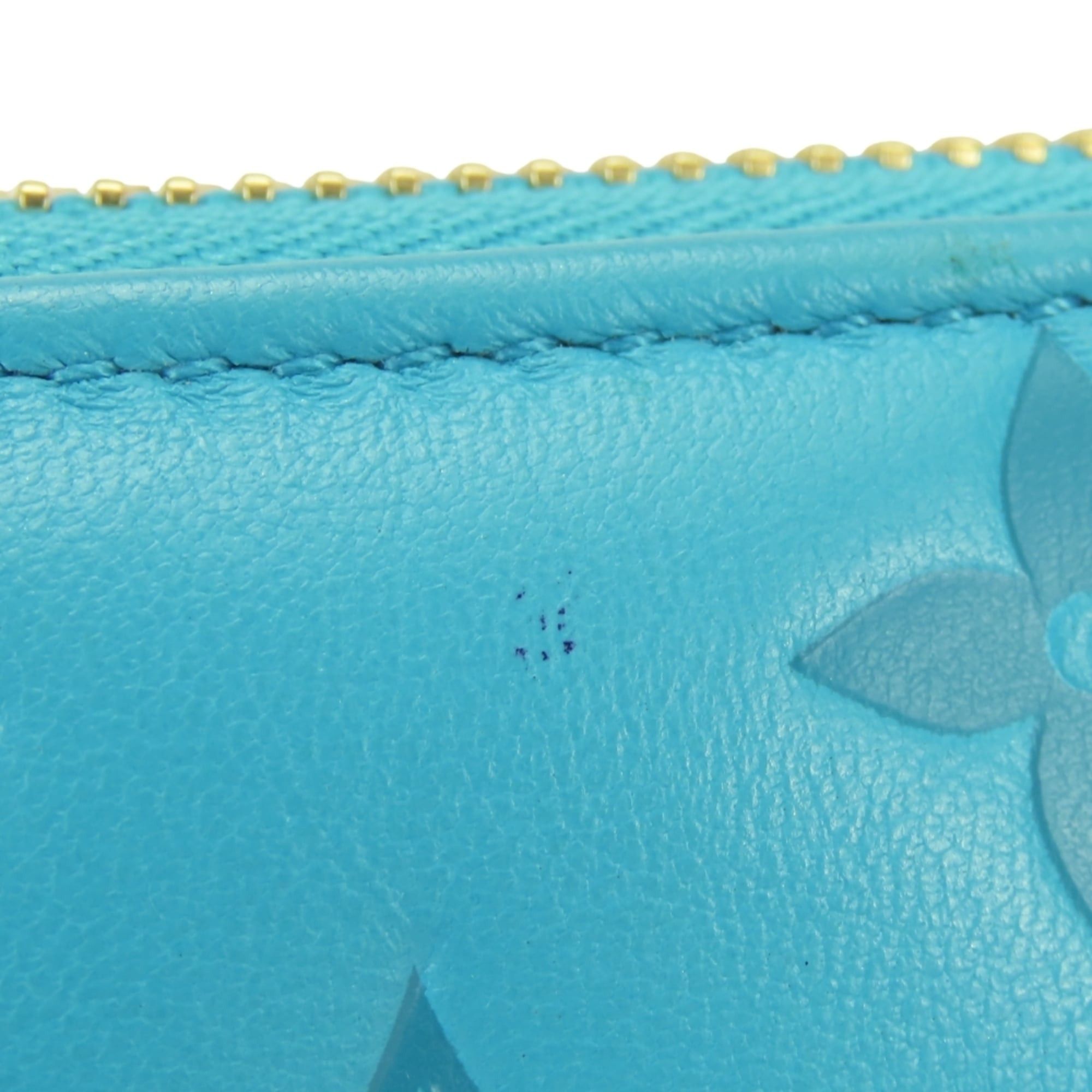 Louis Vuitton Louis Vuitton Zippy Wallet Coussin M81512 Monogram Turquoise Blue Embossed Long for Women LOUIS VUITTON Size ONE SIZE - 11 Thumbnail