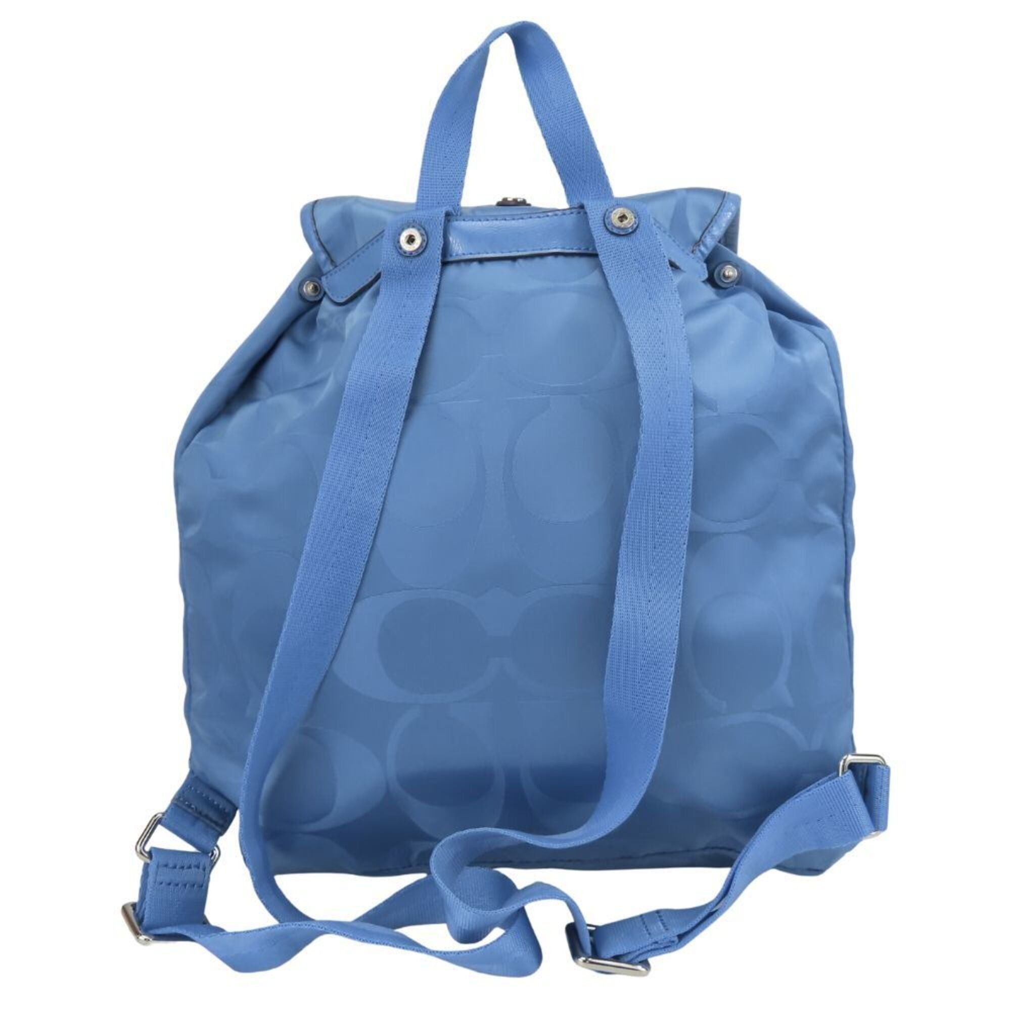 Coach Coach Backpack/Daypack Signature F77350 Nylon Leather Blue Women's COACH Size ONE SIZE - 4 Thumbnail