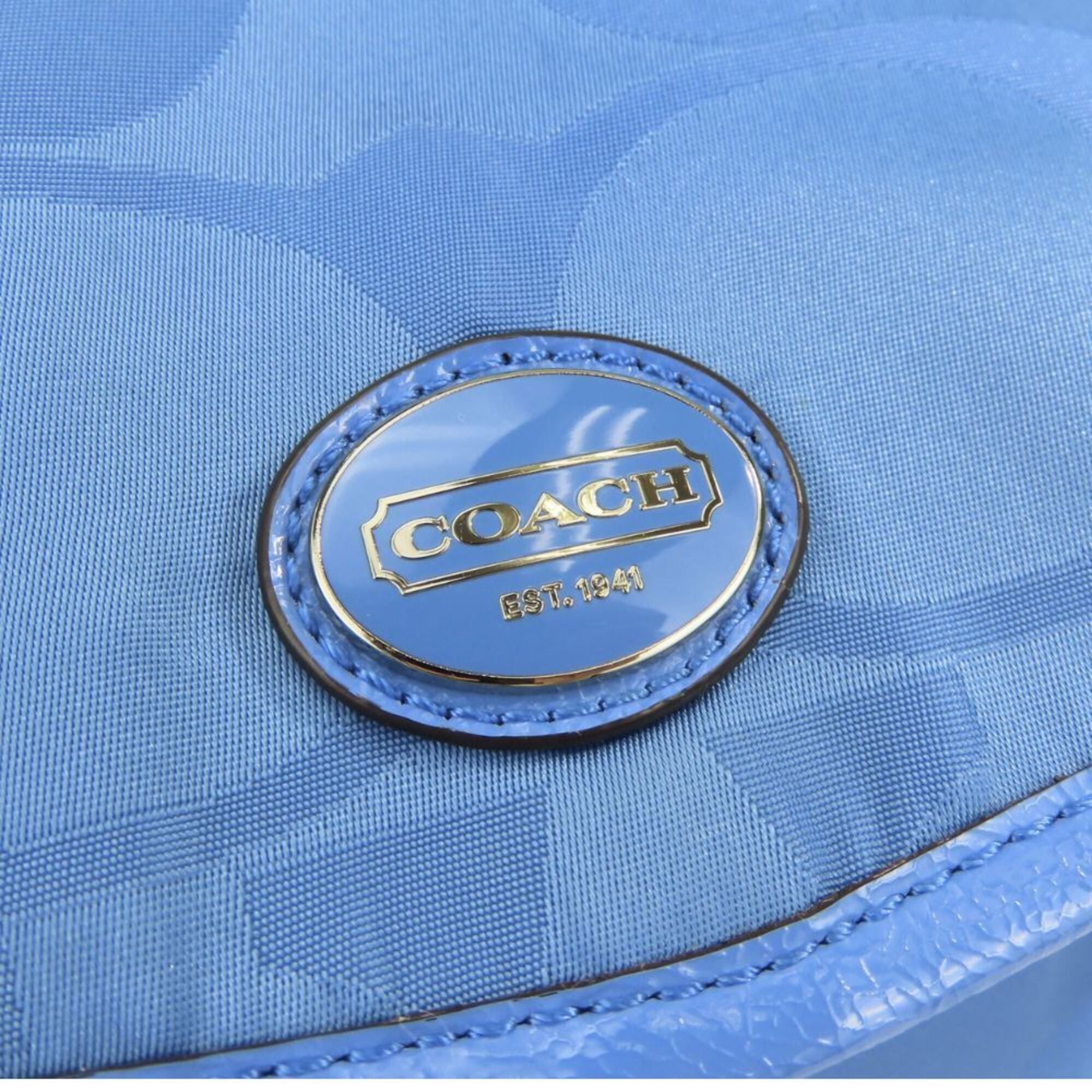 Coach Coach Backpack/Daypack Signature F77350 Nylon Leather Blue Women's COACH Size ONE SIZE - 6 Thumbnail
