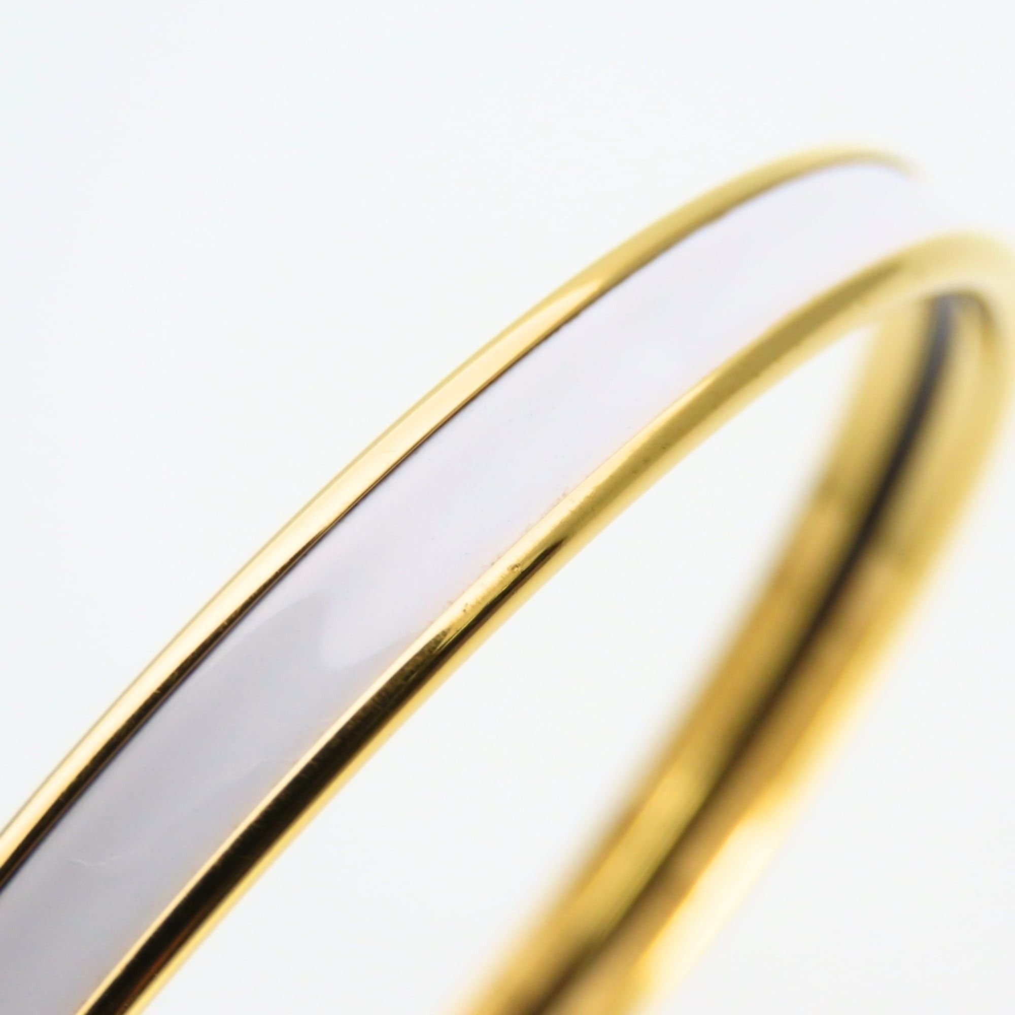 Hermes Hermes Bracelet Uni Enamel Metal White Gold Plated Bangle Women's HERMES Size ONE SIZE - 8 Thumbnail