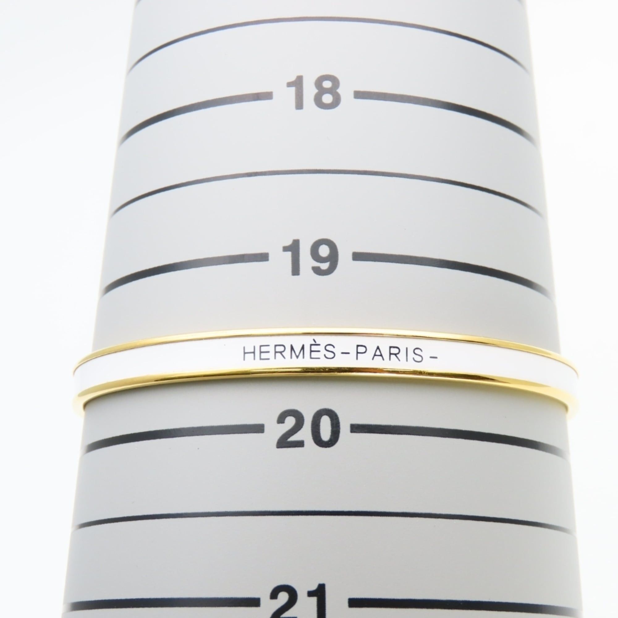 Hermes Hermes Bracelet Uni Enamel Metal White Gold Plated Bangle Women's HERMES Size ONE SIZE - 9 Thumbnail