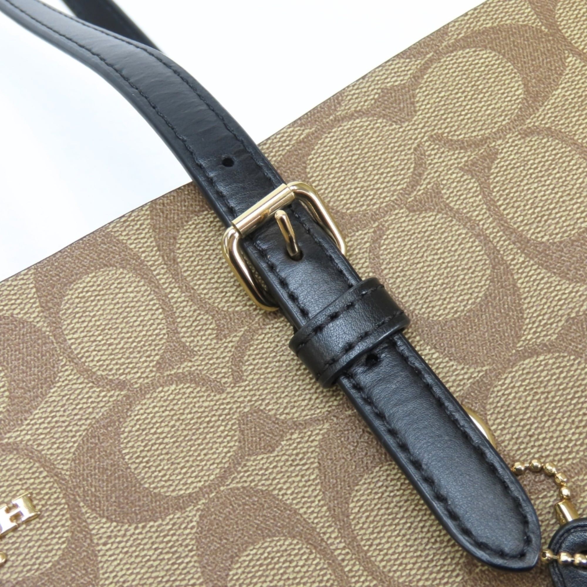Coach Coach Signature Tote Bag 1665 Leather Brown Black Women's COACH Size ONE SIZE - 13 Thumbnail