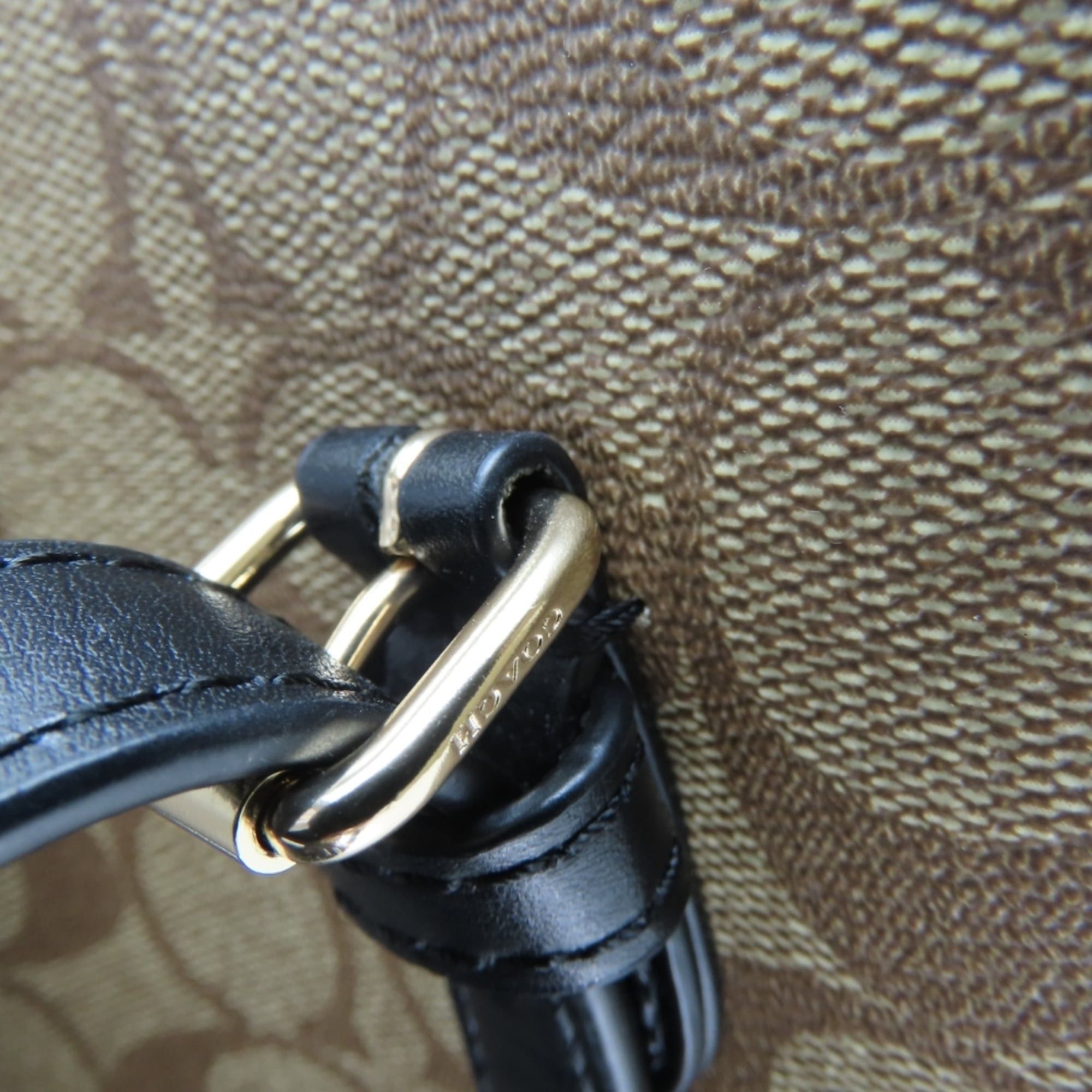 Coach Coach Signature Tote Bag 1665 Leather Brown Black Women's COACH Size ONE SIZE - 12 Thumbnail