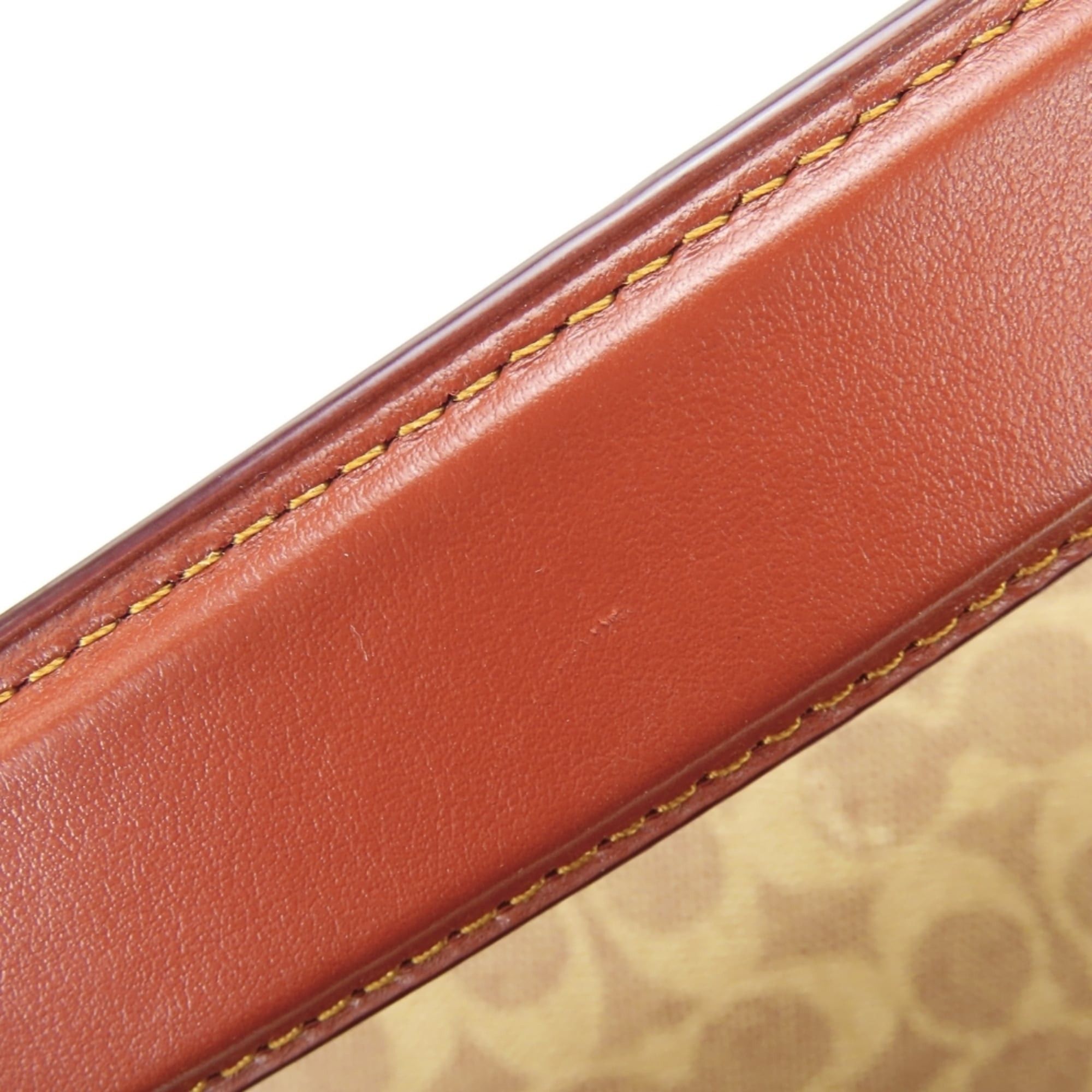 Coach Coach Shoulder Bag Signature 597 Leather Rust Brown Beige Women's COACH Size ONE SIZE - 13 Thumbnail