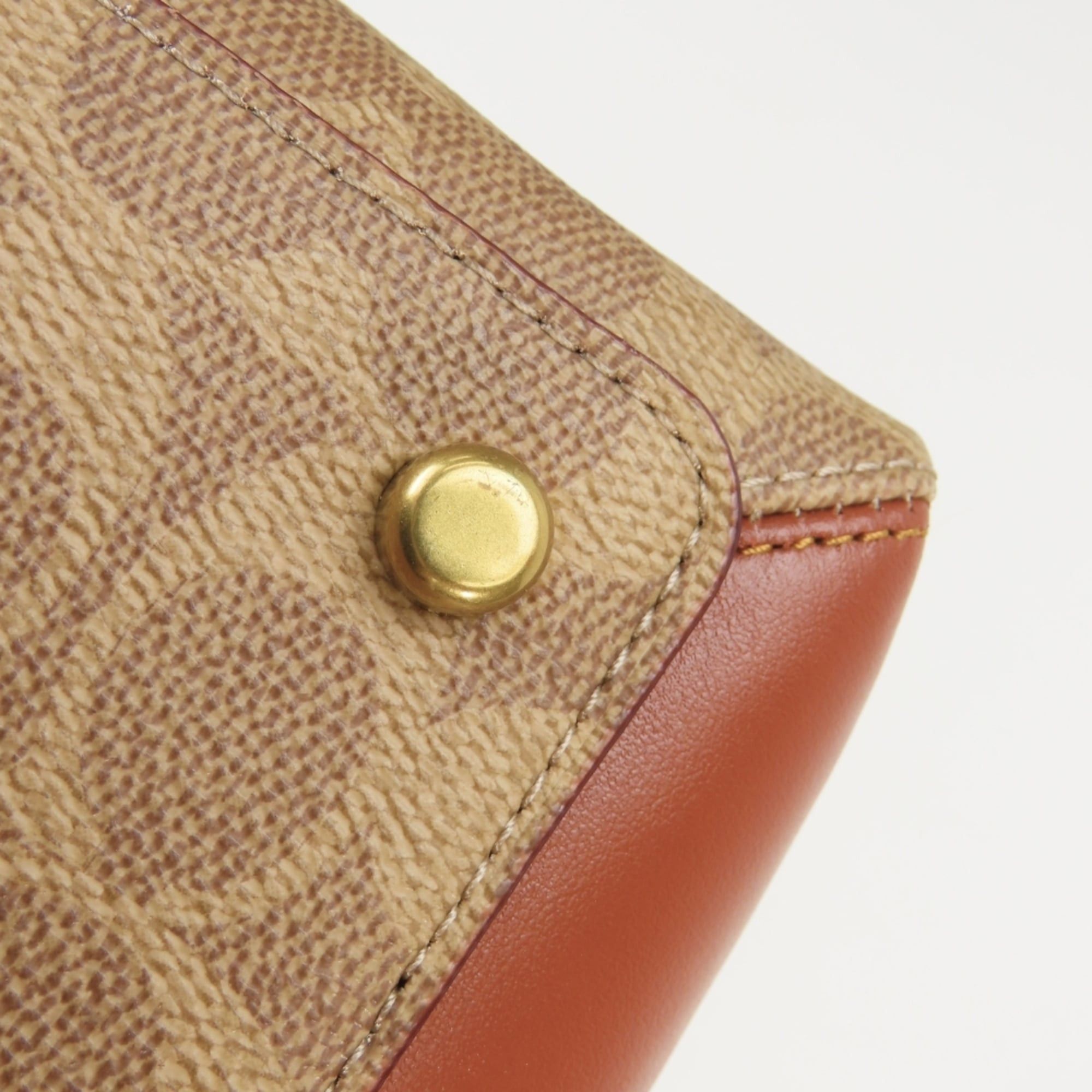 Coach Coach Shoulder Bag Signature 597 Leather Rust Brown Beige Women's COACH Size ONE SIZE - 8 Thumbnail
