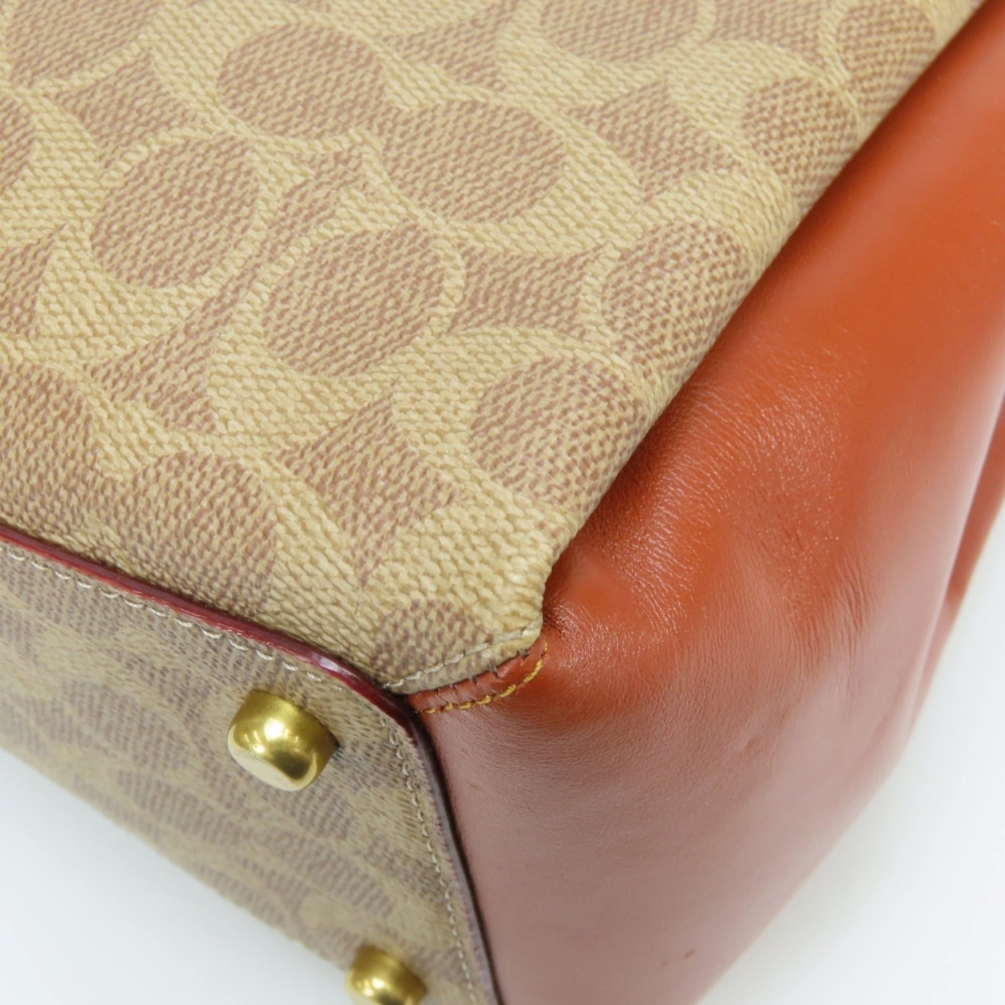 Coach Coach Shoulder Bag Signature 597 Leather Rust Brown Beige Women's COACH Size ONE SIZE - 7 Thumbnail