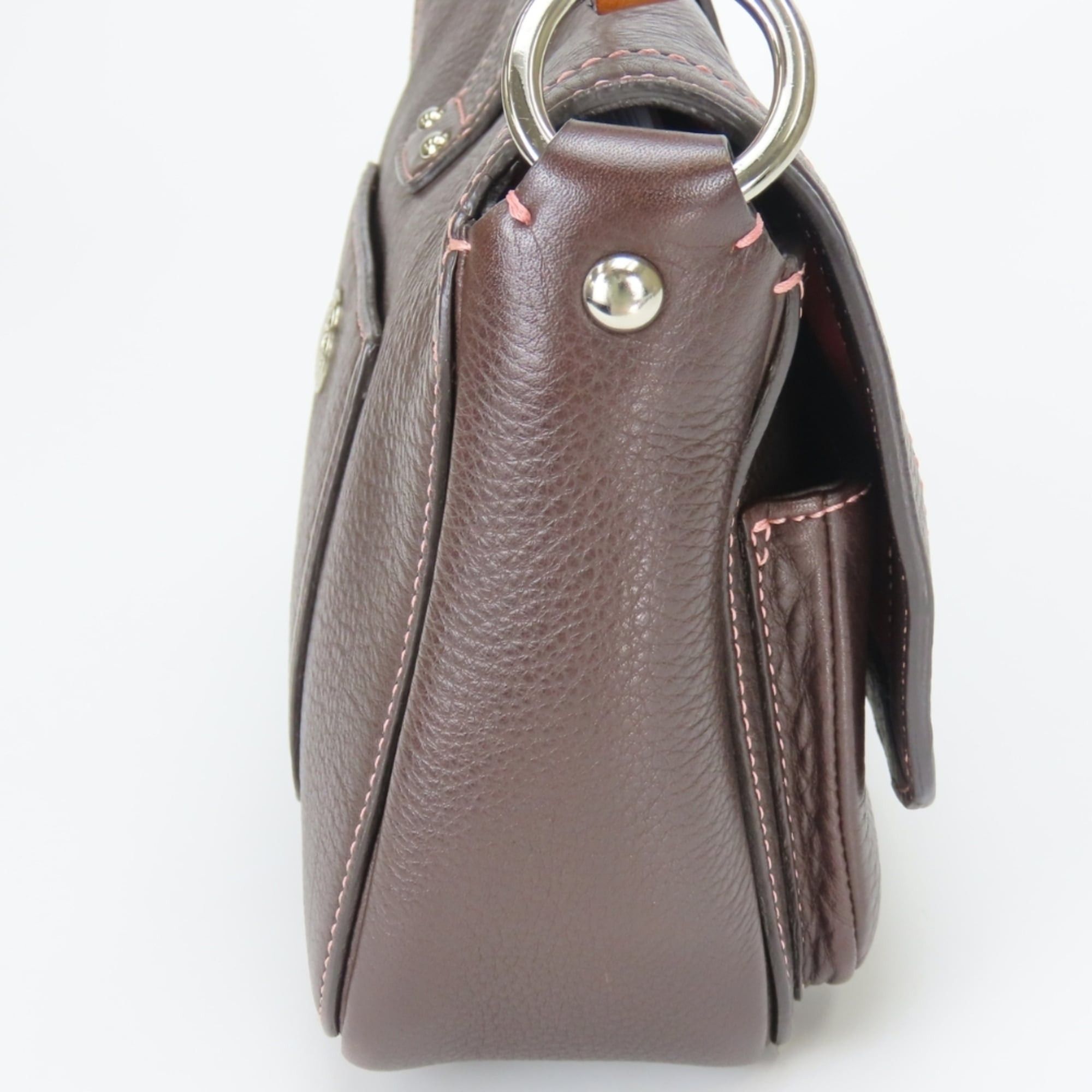 Coach Coach Shoulder Bag 8A41 Leather Dark Brown Silver Hardware One for Women COACH Size ONE SIZE - 8 Thumbnail