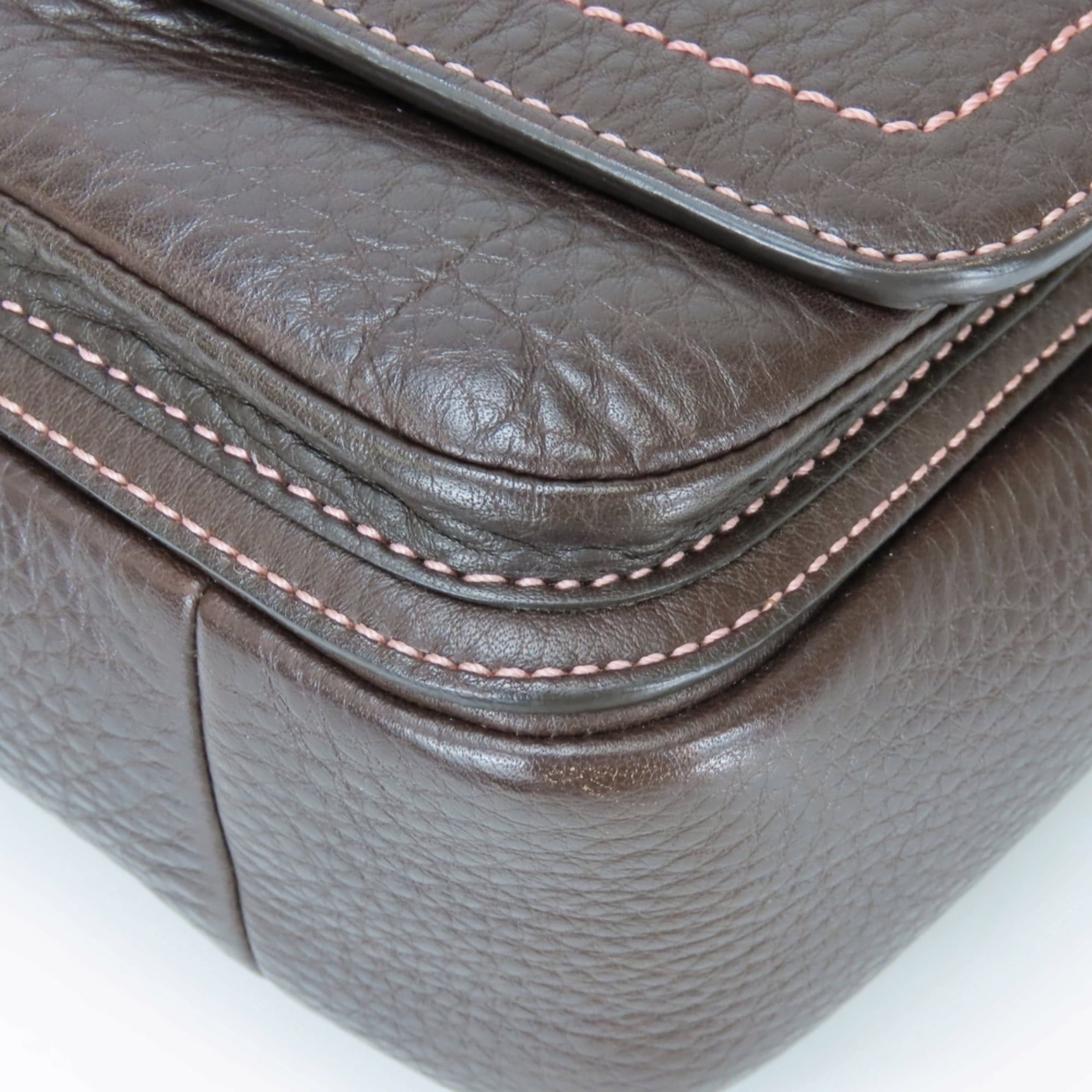Coach Coach Shoulder Bag 8A41 Leather Dark Brown Silver Hardware One for Women COACH Size ONE SIZE - 6 Thumbnail