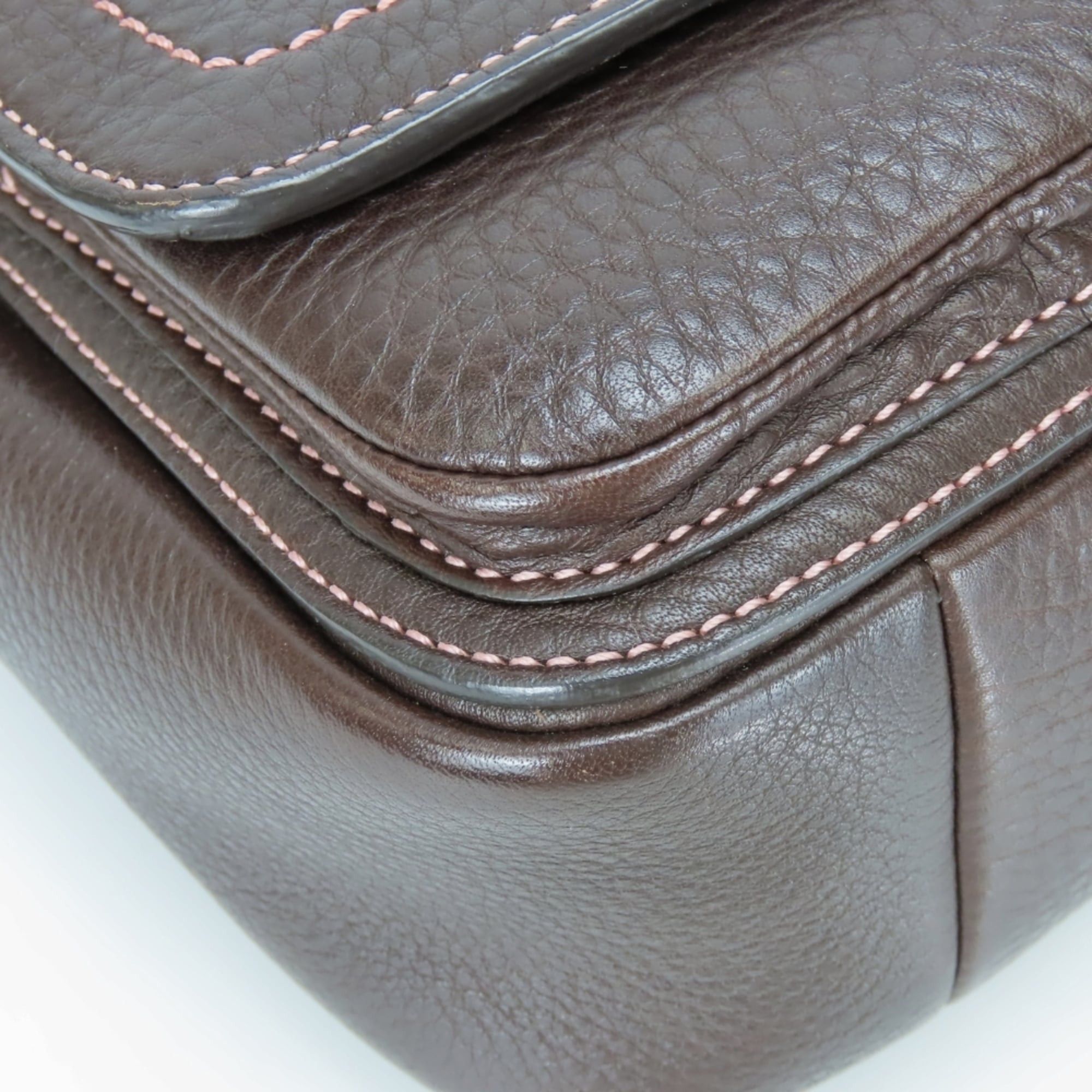 Coach Coach Shoulder Bag 8A41 Leather Dark Brown Silver Hardware One for Women COACH Size ONE SIZE - 7 Thumbnail