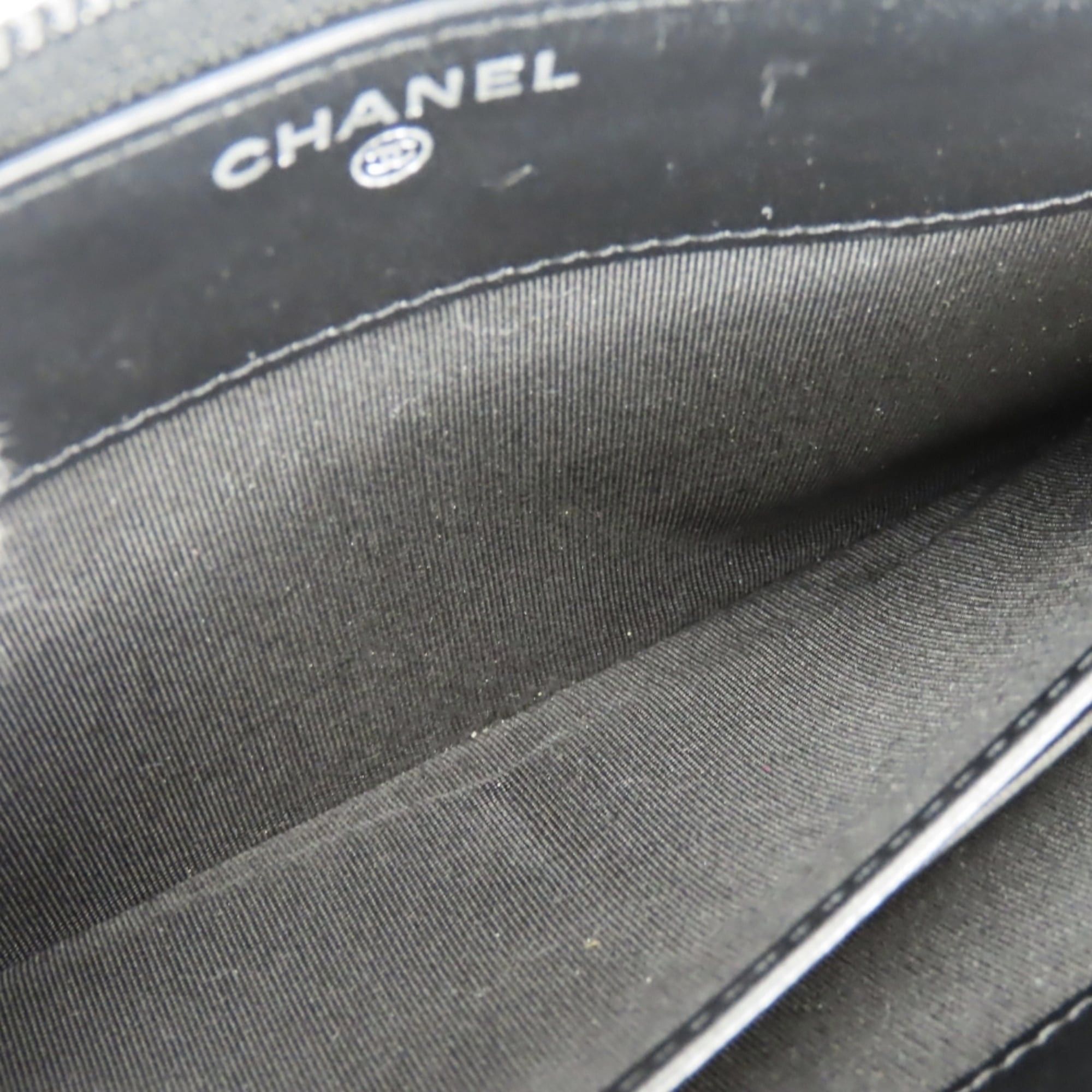 Chanel Chanel Boy Long Wallet, Caviar Leather, Black, Silver Hardware, Serial Number 29, Coco Mark, Women's, CHANEL Size ONE SIZE - 12 Thumbnail