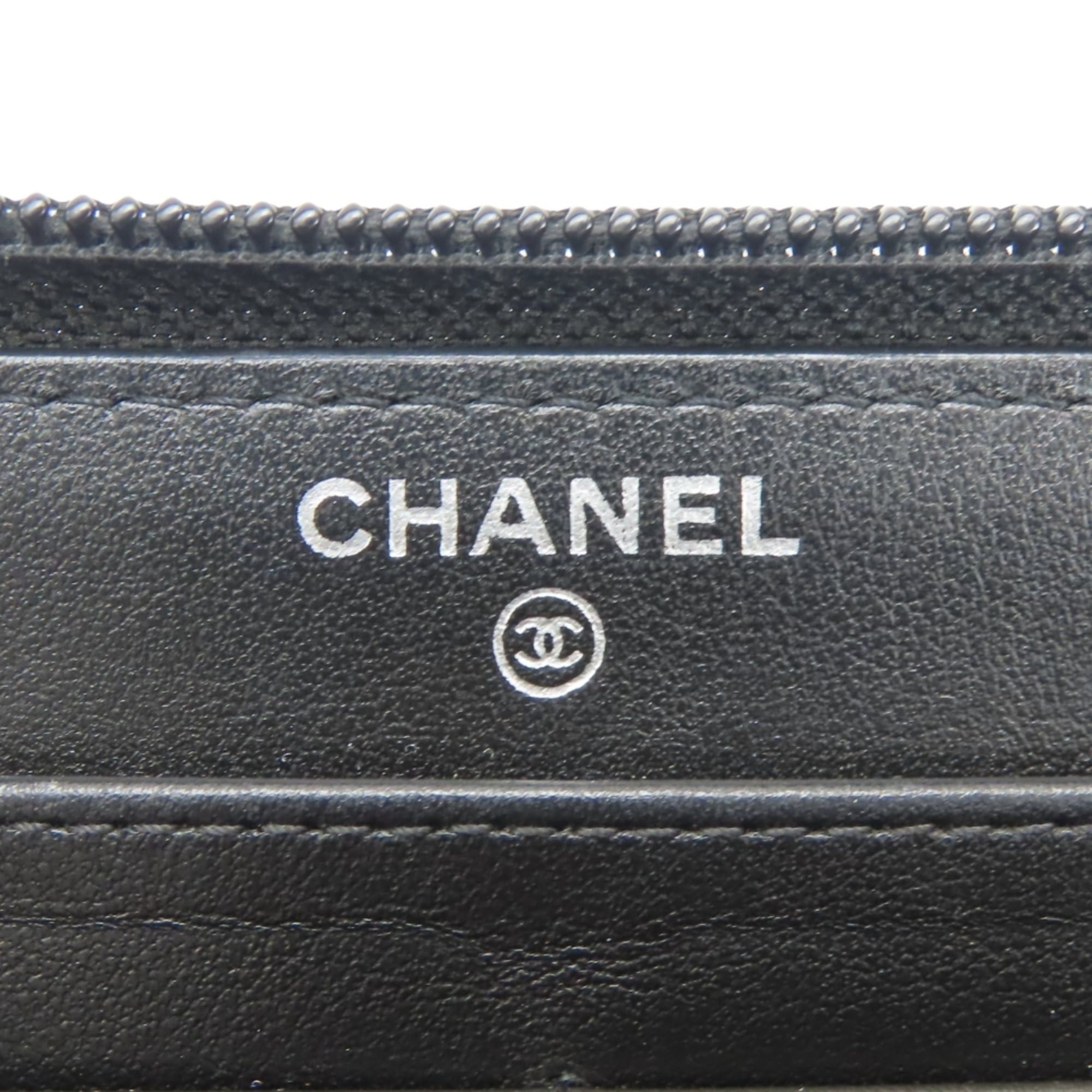 Chanel Chanel Boy Long Wallet, Caviar Leather, Black, Silver Hardware, Serial Number 29, Coco Mark, Women's, CHANEL Size ONE SIZE - 11 Thumbnail