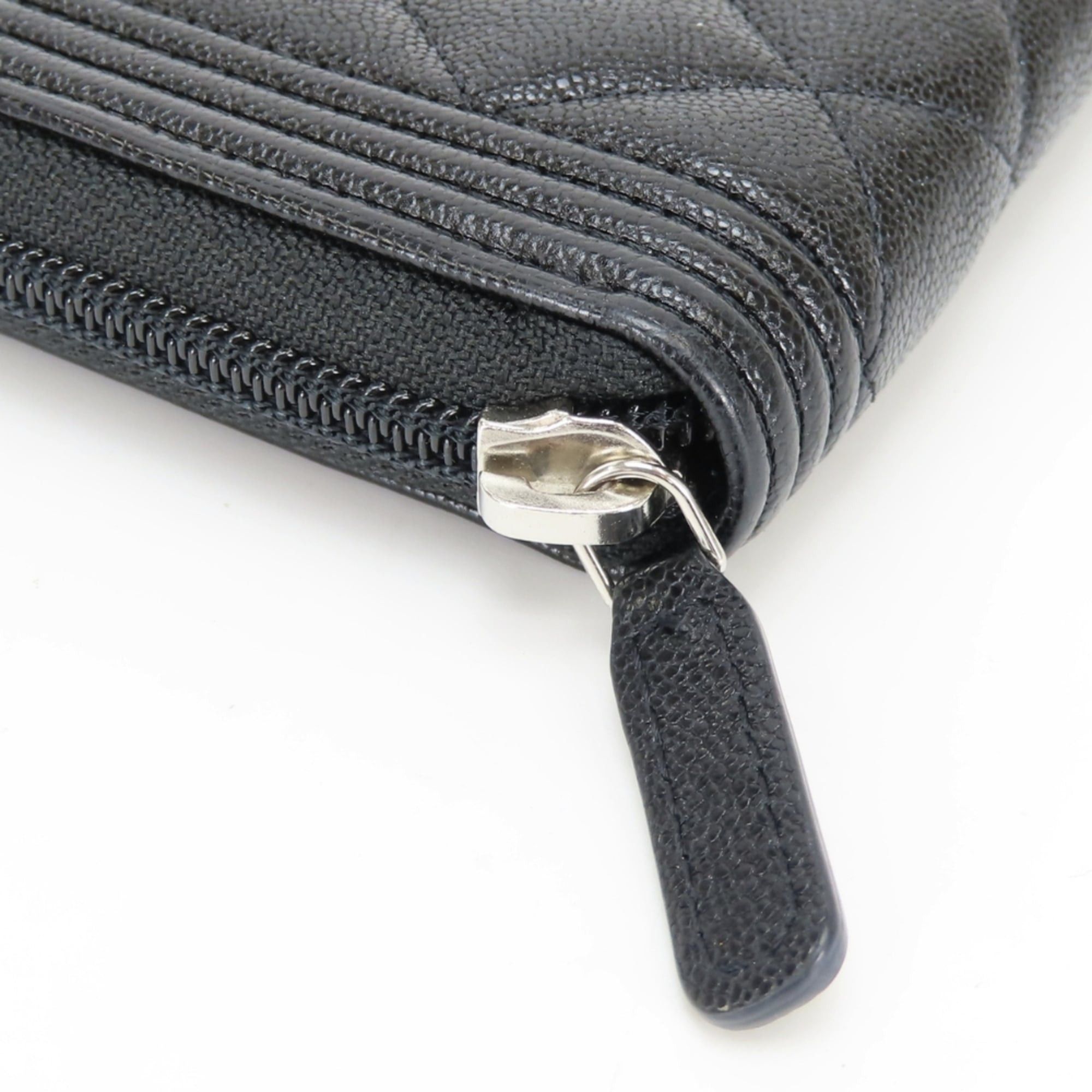 Chanel Chanel Boy Long Wallet, Caviar Leather, Black, Silver Hardware, Serial Number 29, Coco Mark, Women's, CHANEL Size ONE SIZE - 7 Thumbnail