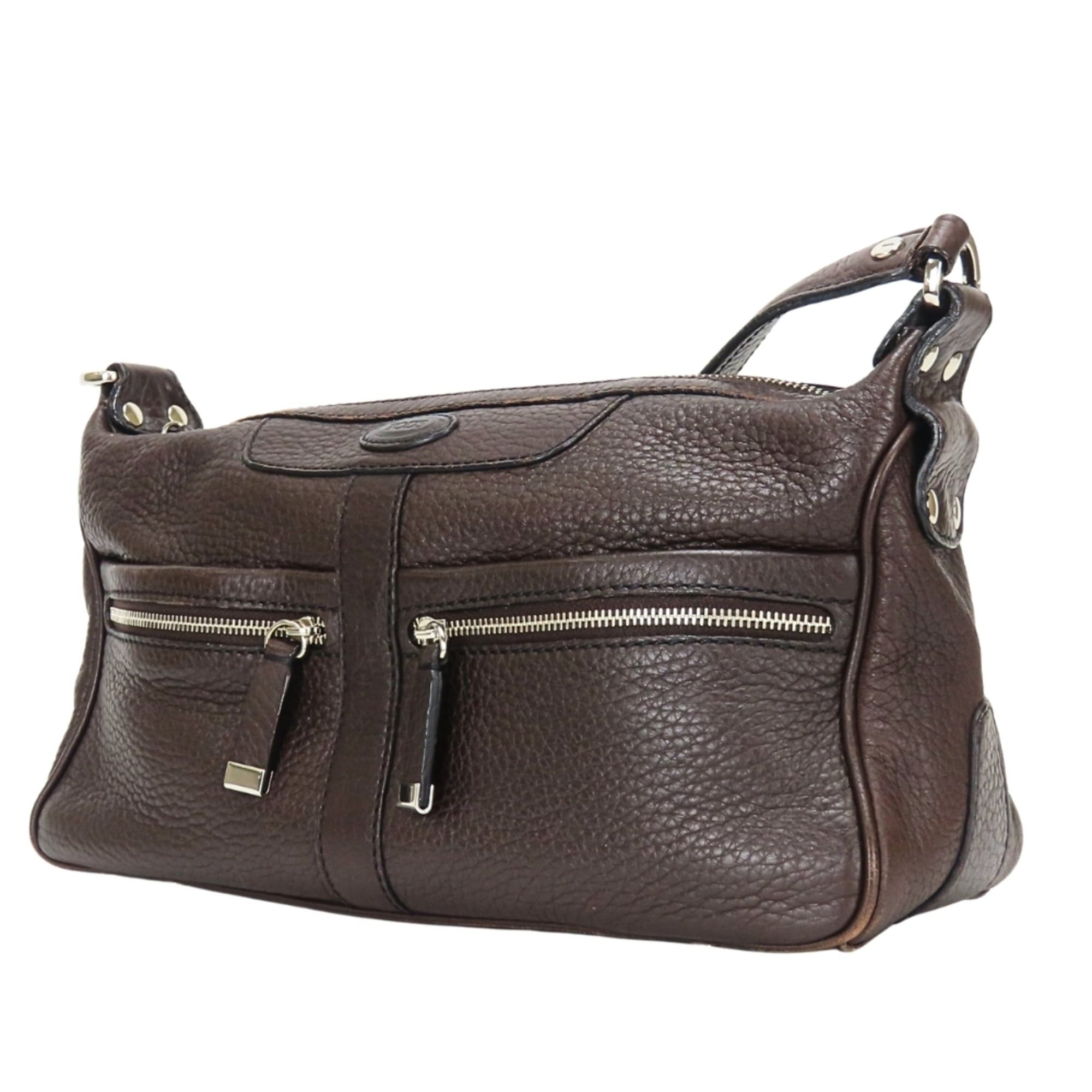Tod's Tod's Shoulder Bag, Leather, Dark Brown, Silver Hardware, Women's TOD’S Size ONE SIZE - 3 Thumbnail