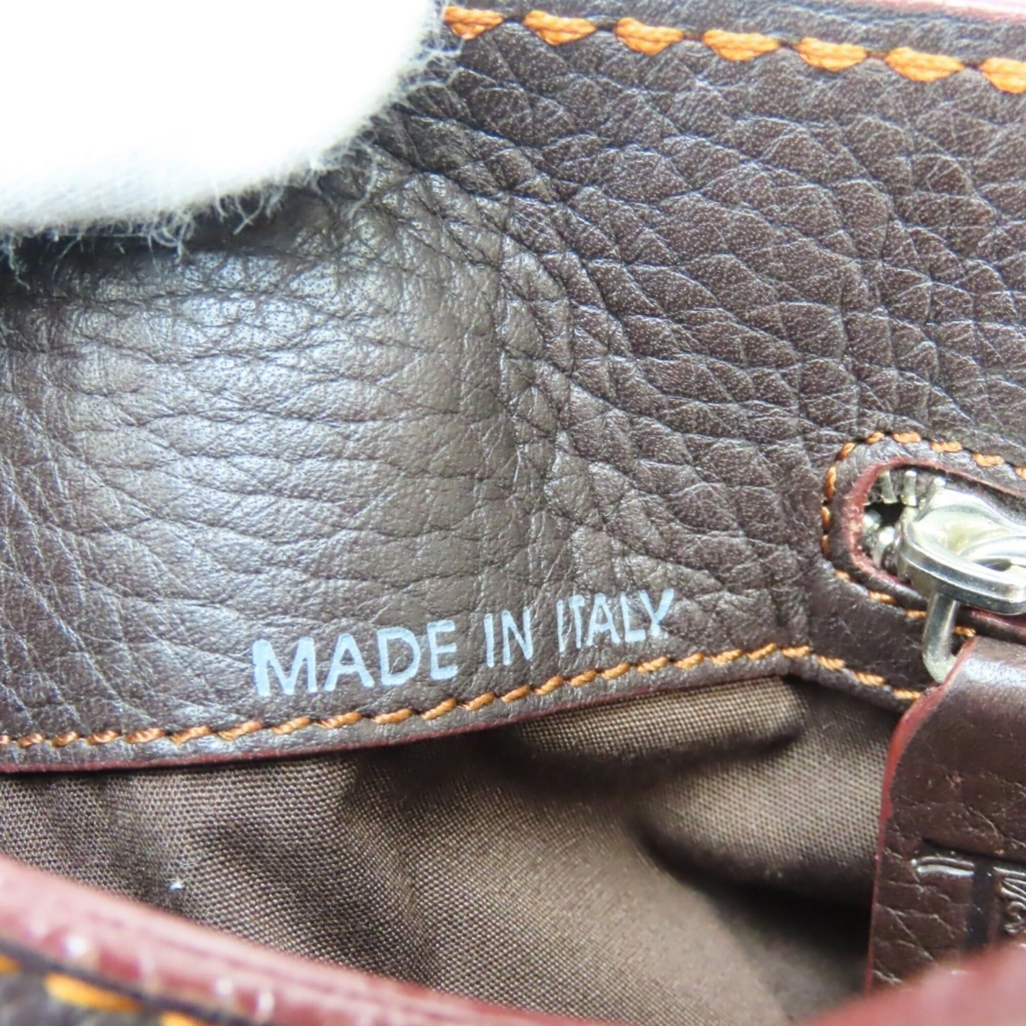 Tod's Tod's handbag, stitched leather, dark brown and orange, silver hardware, shoulder bag, women's. Size ONE SIZE - 21 Thumbnail