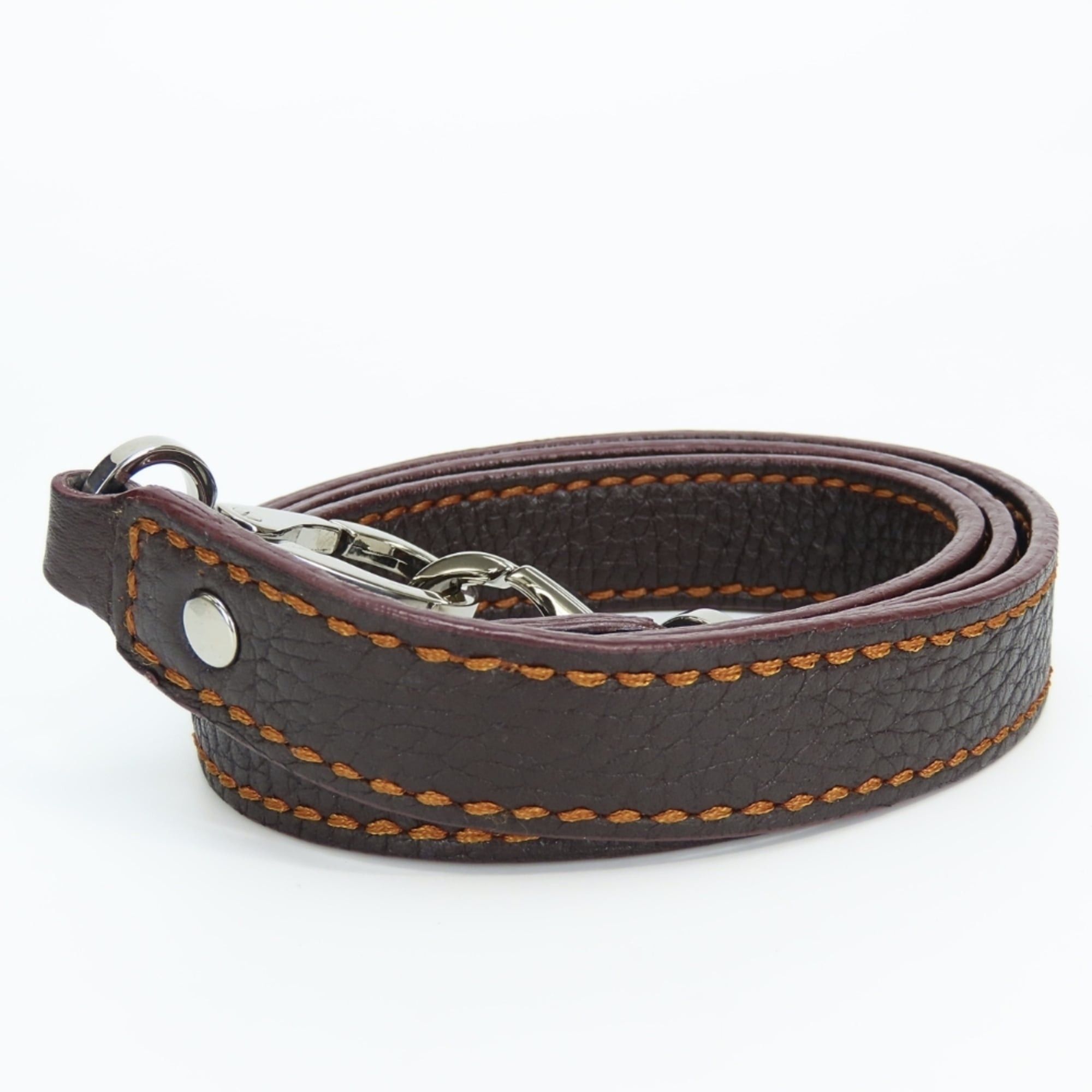 Tod's Tod's handbag, stitched leather, dark brown and orange, silver hardware, shoulder bag, women's. Size ONE SIZE - 23 Thumbnail