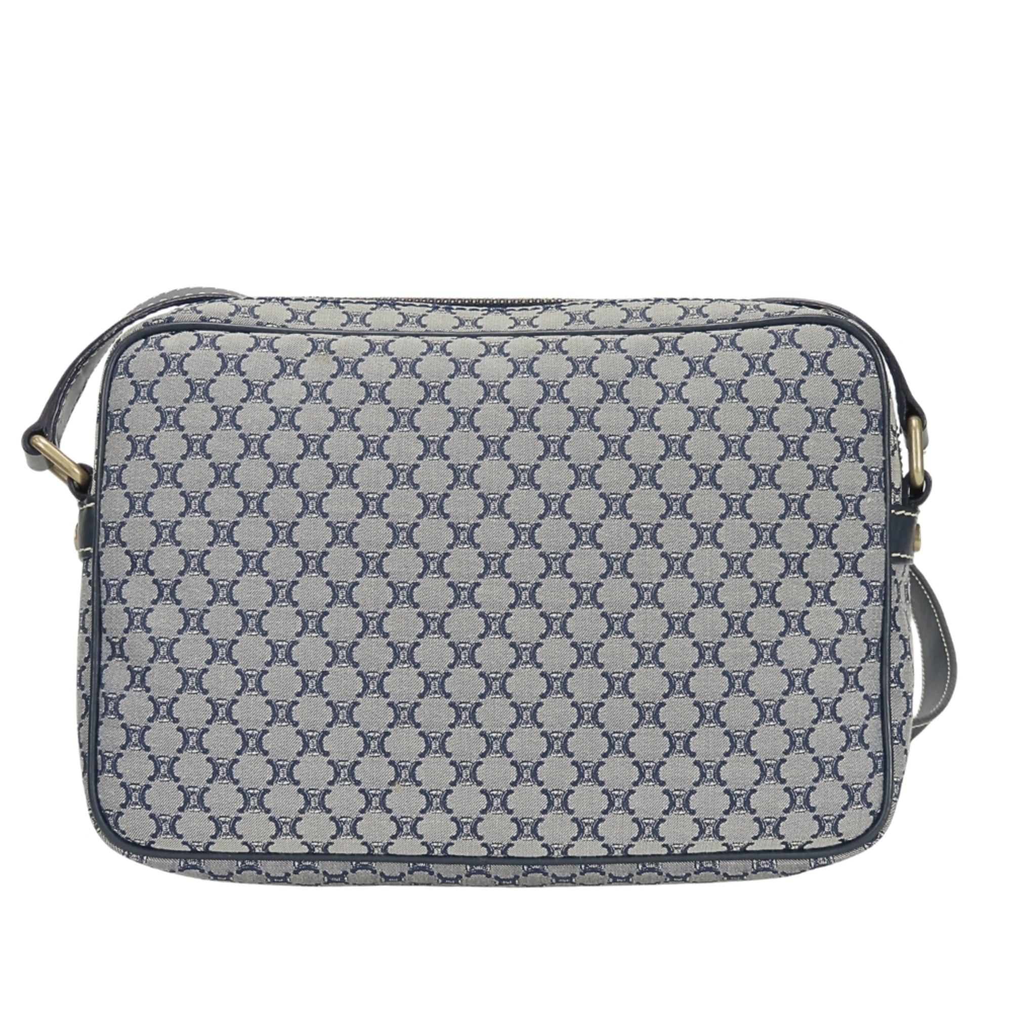 Celine Celine Macadam Shoulder Bag CE00 24 Canvas Leather Navy Women's CELINE Size ONE SIZE - 4 Thumbnail
