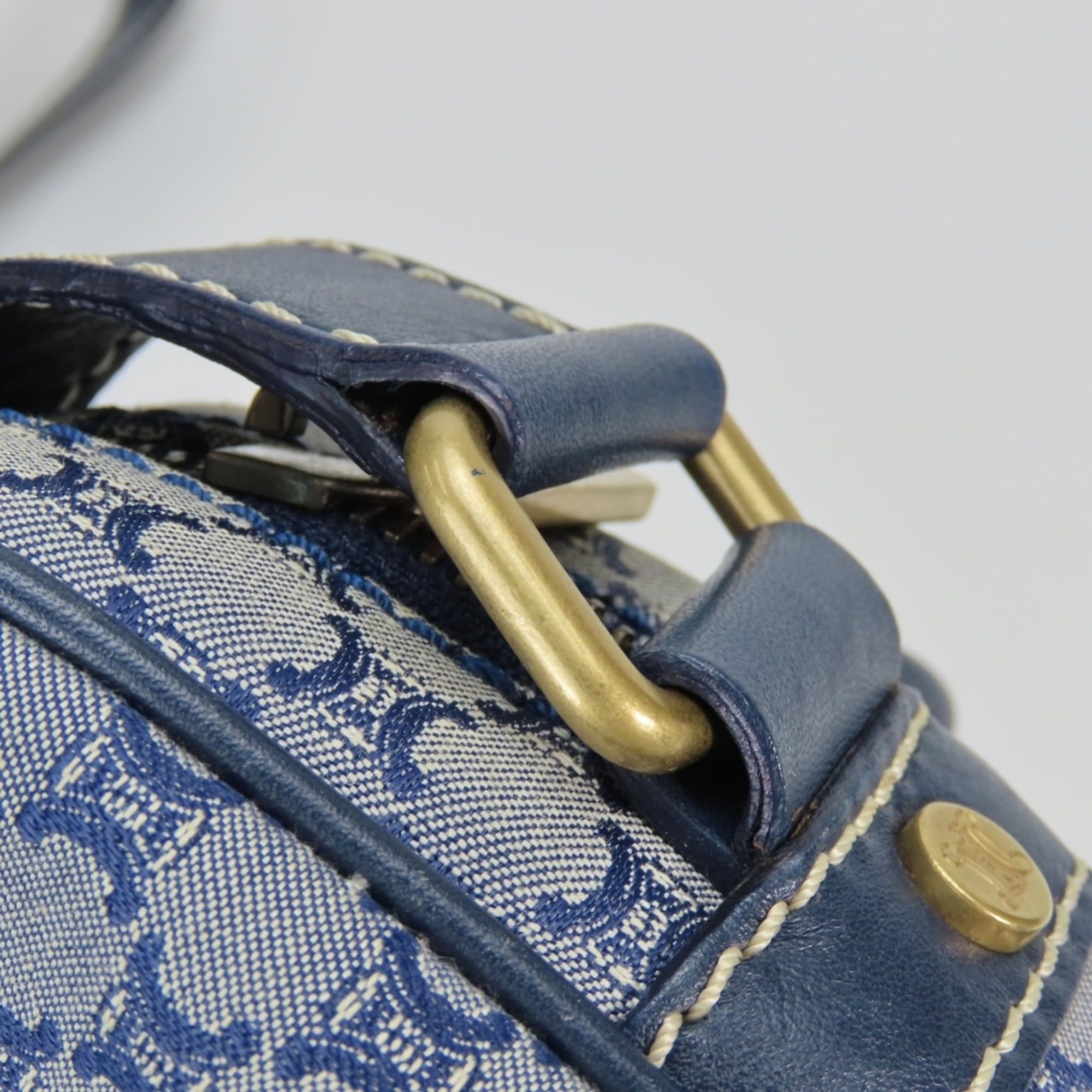 Celine Celine Macadam Shoulder Bag CE00 24 Canvas Leather Navy Women's CELINE Size ONE SIZE - 13 Thumbnail